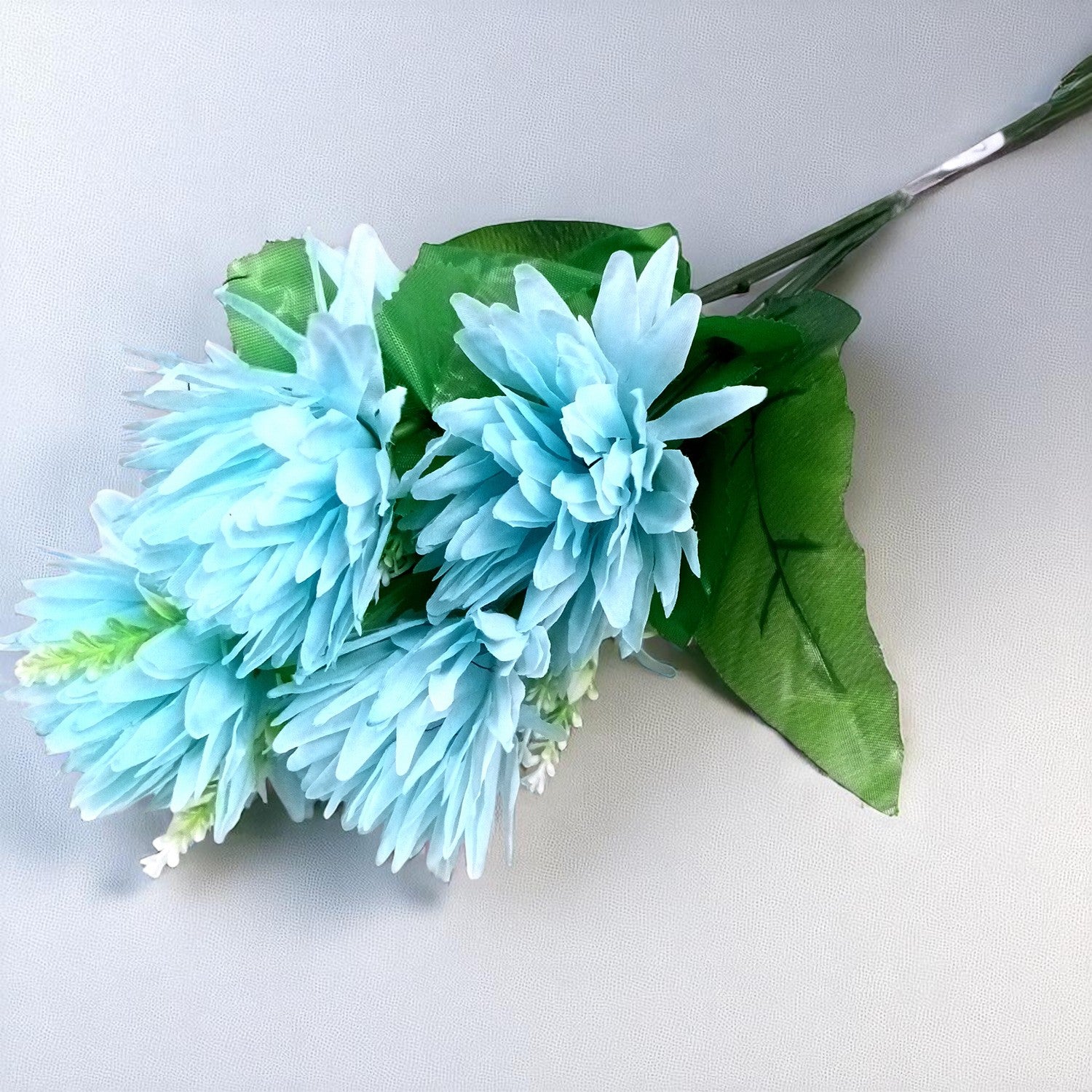 Artificial Flowers Dahlia Bunches for Vase Pot | Faux Flowers Stick - for Home Decor, Living Room, Wedding & Party Decoration (Vase Not Included) - 15 Inch - Apkamart #Colour_Blue