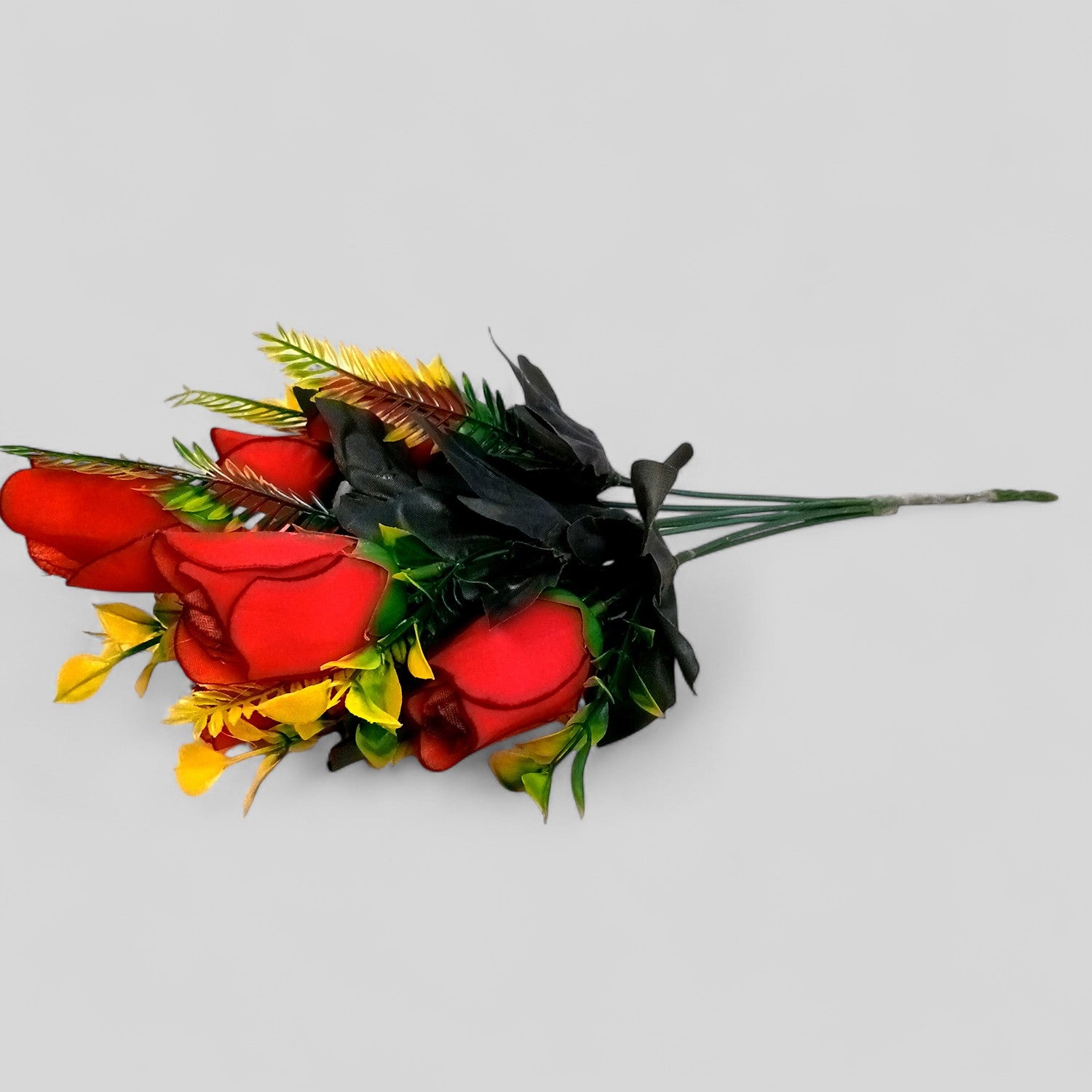 Artificial Flowers Rose Bunches for Vase Pot | Faux Flowers Stem - for Home Decor, Living Room, Office & Festivals Decoration (Vase Not Included) - 14 Inch - Apkamart