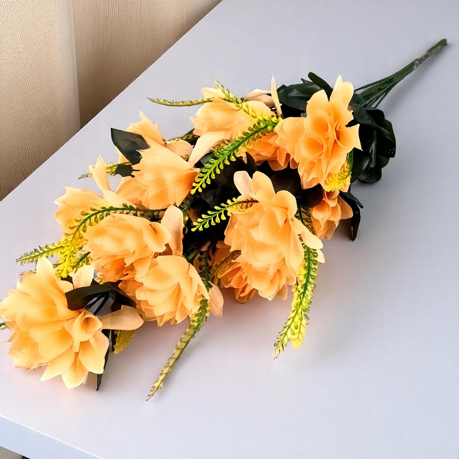 Artificial Plant Flowers Bunches for Vase Pot | Faux Flowers Stick - for Home Decor Living Room Side Table Centerpiece - 27 Inch - Apkamart #Colour_Orange