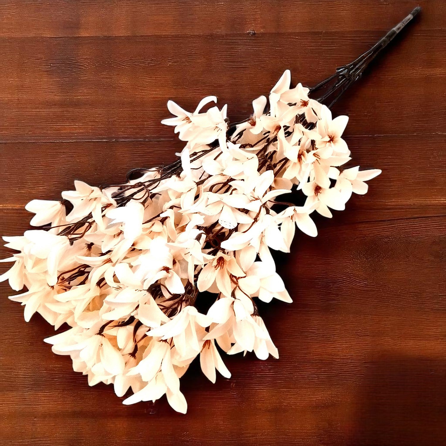 Artificial Flowers | Faux Flowers Bunch - for Home Decor, Living Room, Side Table, Centerpiece - 29 Inch - Apkamart #Colour_Cream