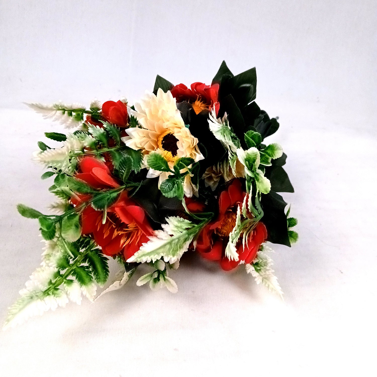 Artificial Dahalia Flower Bouquets | Faux Flowers Bunch - for Table Vase, Pot, Home Decor, Living Room, Side Table Centerpiece - 17 Inch - Apkamart