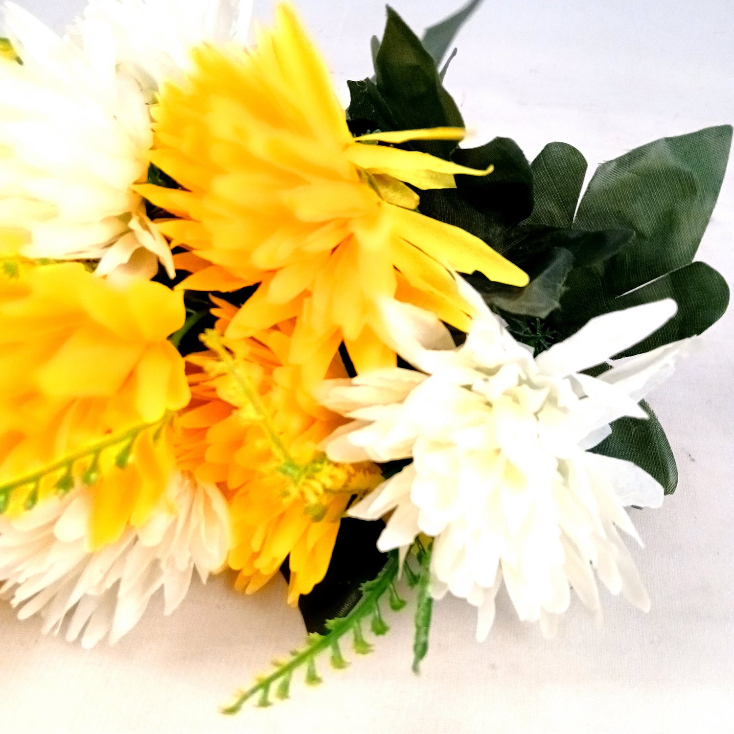 Artificial Marigold Flower Bouquets | Fake Flowers Bunch - For Vase, Pot, Home, Bedroom, Balcony - 16 Inch - Apkamart #Style_Design 2