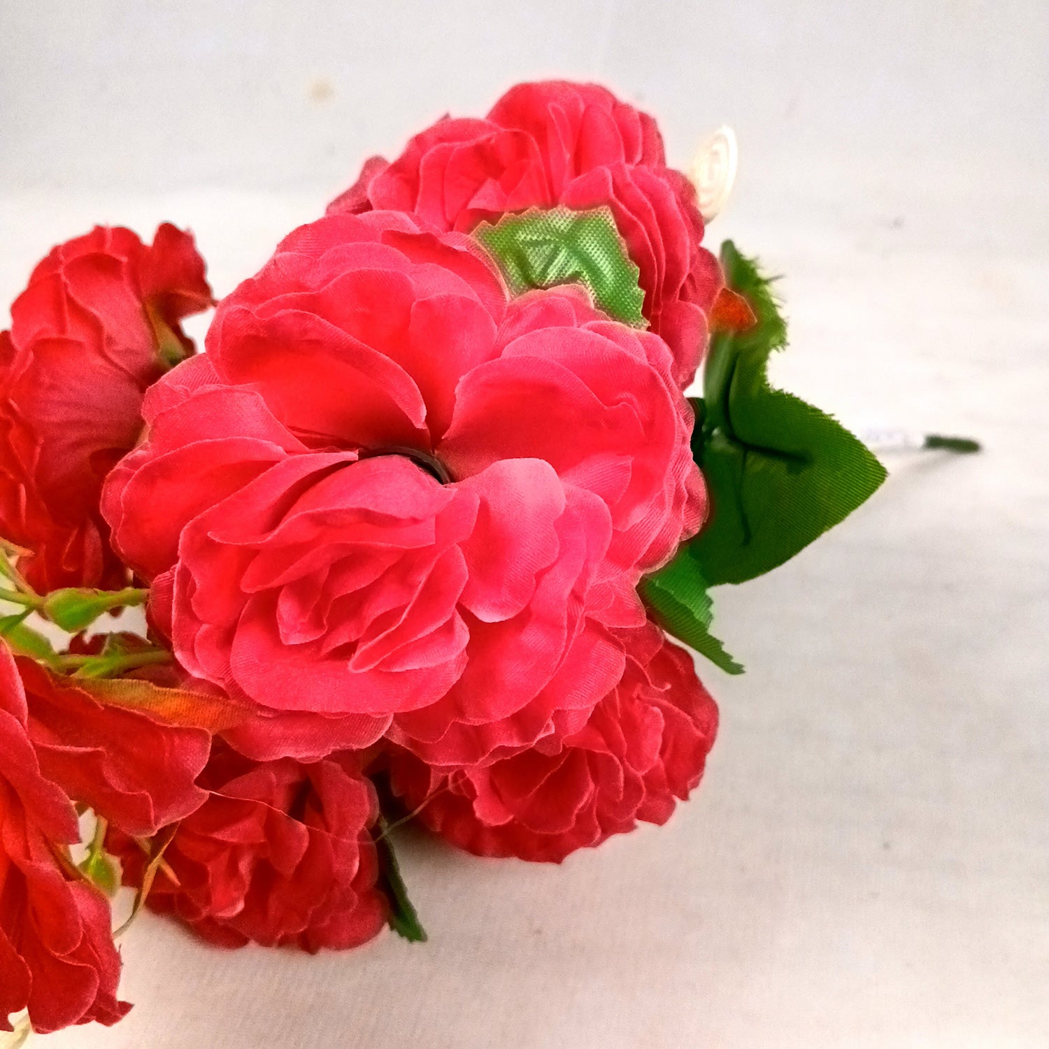 Artificial Flowers Rose Bunches for Vase Pot | Faux Flowers Stem - for Home Decor, Living Room, Wedding & Party Decoration (Vase Not Included) - 15 Inch - Apkamart #Colour_Pink