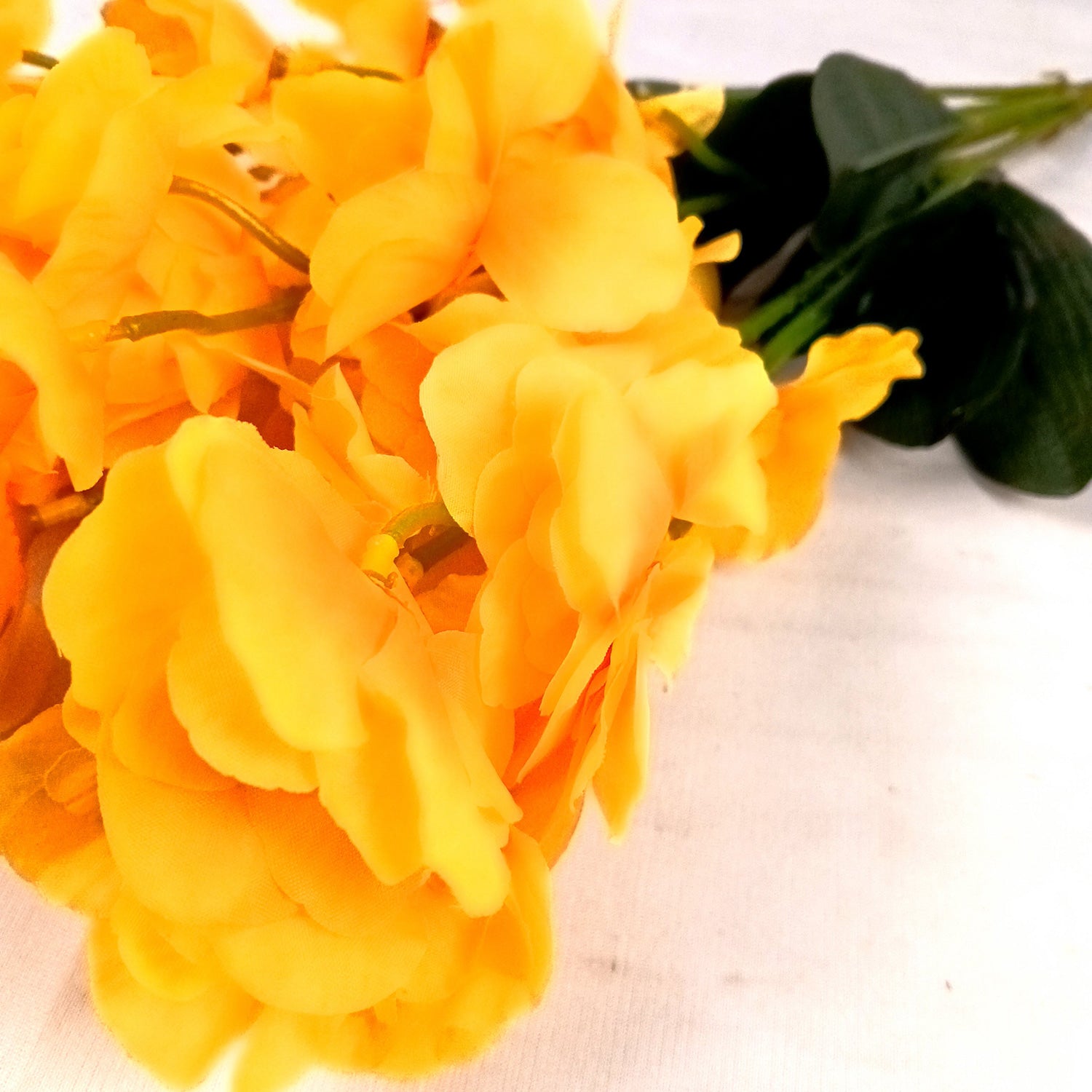 Artificial Orchids Flower Bouquets | Fake Flowers Bunch - For Vase, Pot, Home, Bedroom, Balcony, Office Corner, Living Room - 22 Inch - Apkamart #Colour_Yellow