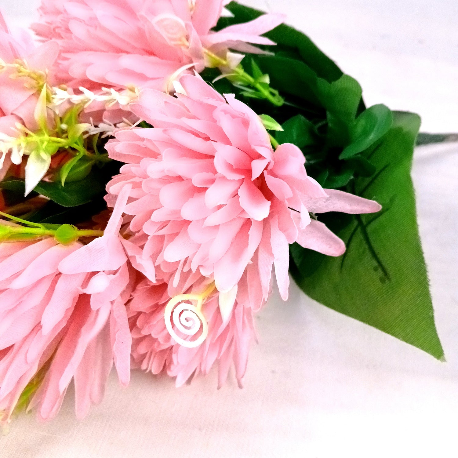 Artificial Flower Dahlia | Fake Flowers Bunch Dahalia - For Vase, Pot, Home, Bedroom, Balcony, Office Corner, Living Room - 18 Inch - Apkamart #Colour_Pink