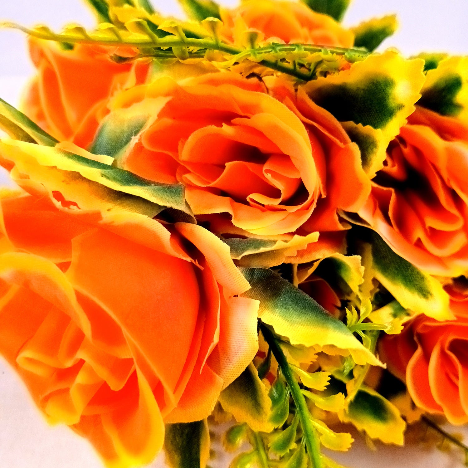 Artificial Flower Bouquet | Rose Fake Flowers Bunch - For Vase, Pot, Home, Bedroom, Balcony, Office Corner, Living Room - 16 Inch - Apkamart #Style_Design 2