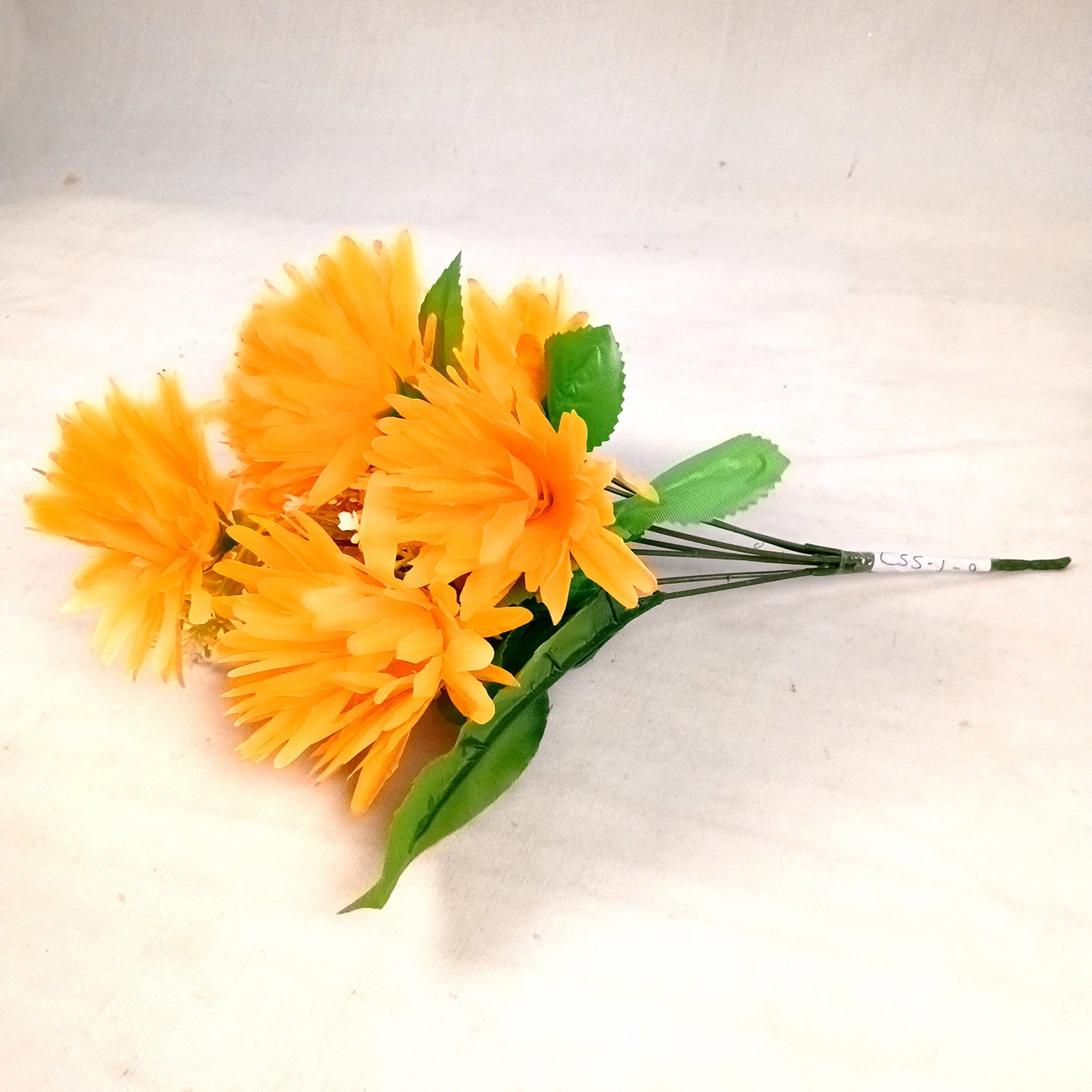 Artificial Flowers Dahlia Bunches for Vase Pot | Faux Flowers Stick - for Home Decor, Living Room, Wedding & Party Decoration (Vase Not Included) - 15 Inch - Apkamart #Colour_Orange