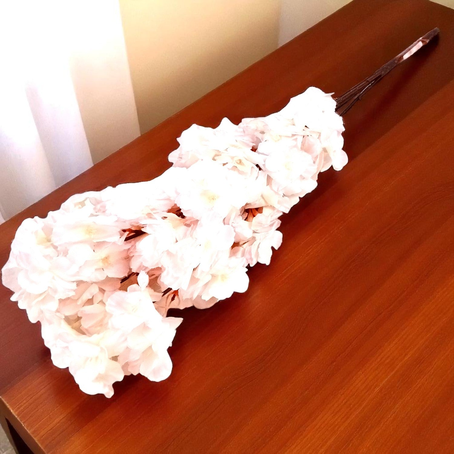 Artificial Flower Cherry Blossom Bouquets | Faux Flowers Bunch - for Table Vase, Pot, Home Decor, Living Room, Side Table Centerpiece - 21 Inch - Apkamart #Style_Design 1