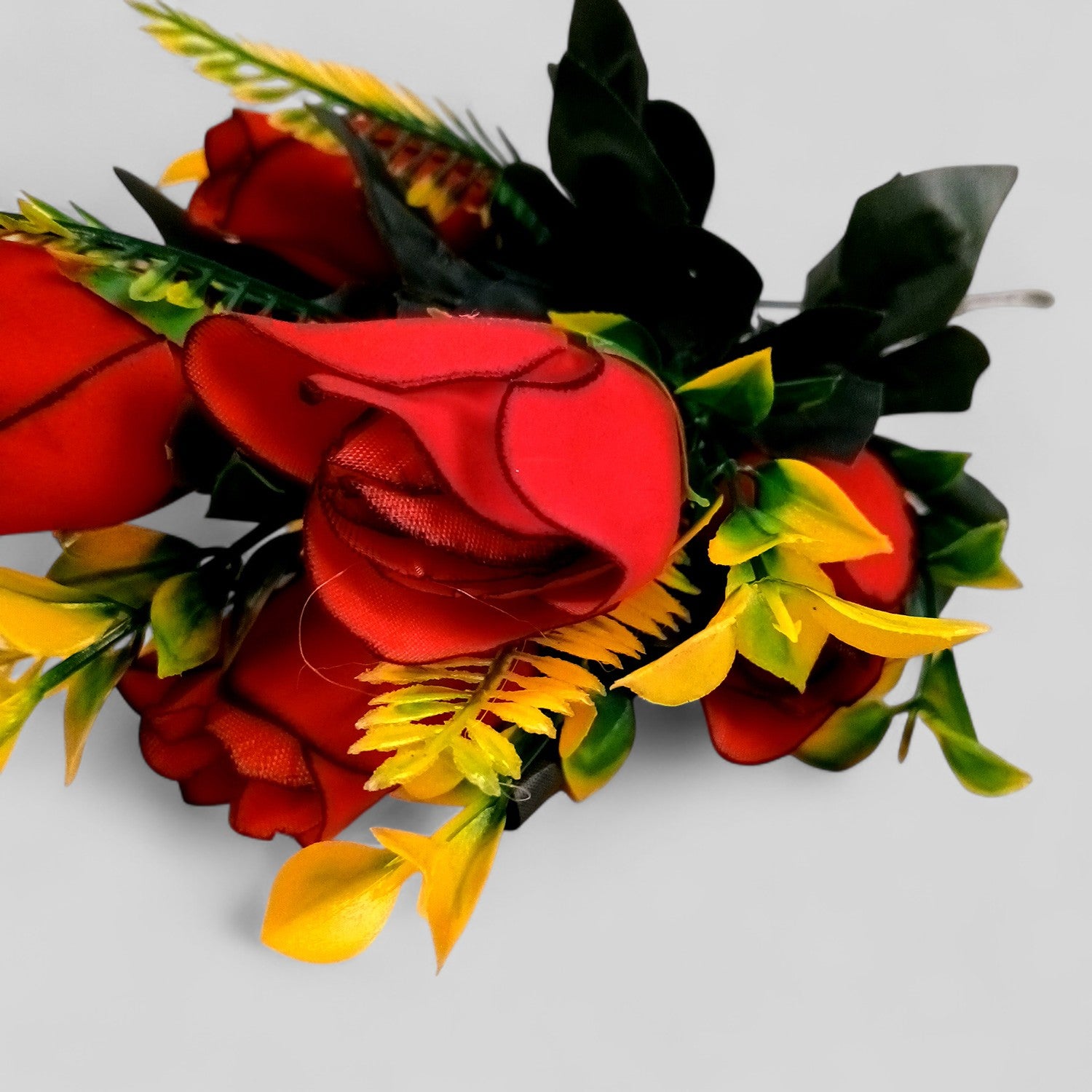 Artificial Flowers Rose Bunches for Vase Pot | Faux Flowers Stem - for Home Decor, Living Room, Office & Festivals Decoration (Vase Not Included) - 14 Inch - Apkamart