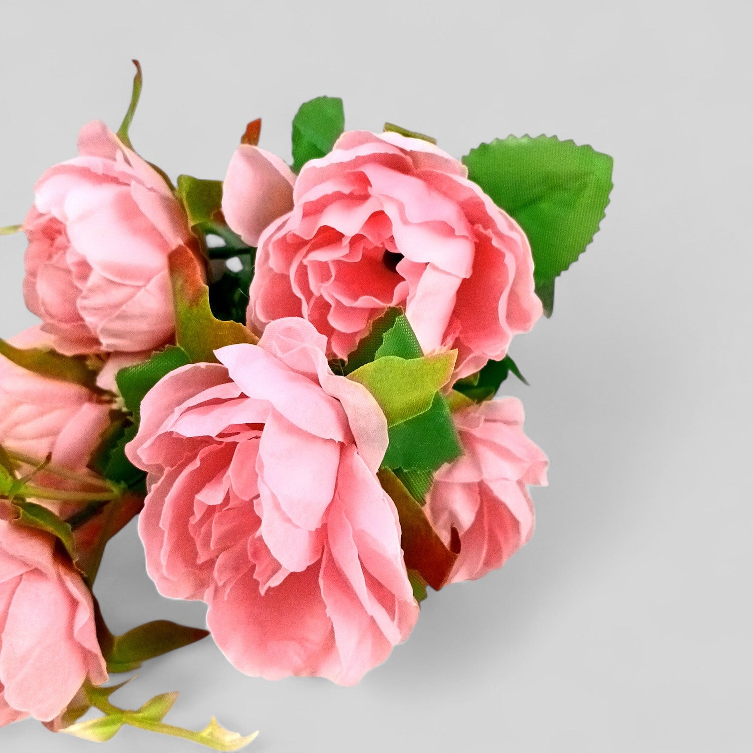 Artificial Flowers Rose Bunches for Vase Pot | Faux Flowers Stem - Home Decor, Living Room, Office & Festivals Decoration (Vase Not Included) - 15 Inch - Apkamart #Colour_Pink