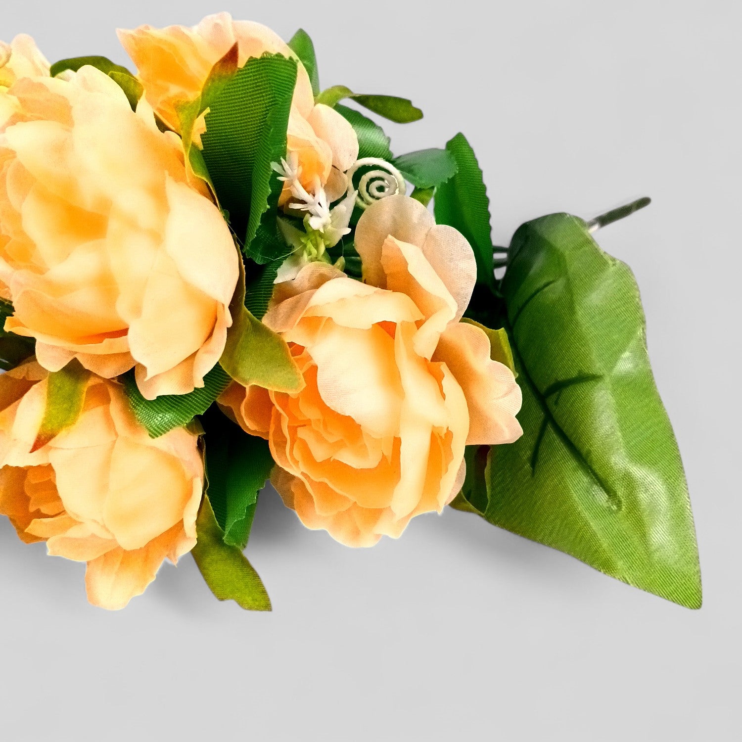 Artificial Flowers Rose Bunches for Vase Pot | Faux Flowers Stem - Home Decor, Living Room, Office & Festivals Decoration (Vase Not Included) - 15 Inch - Apkamart #Colour_Orange