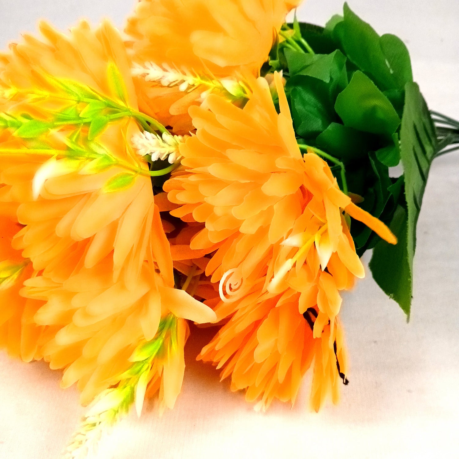 Artificial Flower Dahlia | Fake Flowers Bunch Dahalia - For Vase, Pot, Home, Bedroom, Balcony, Office Corner, Living Room - 18 Inch - Apkamart #Colour_Yellow