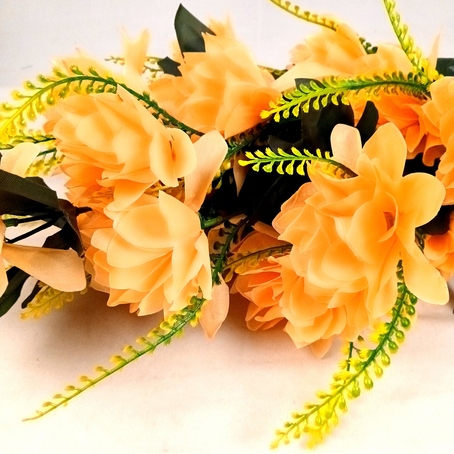 Artificial Plant Flowers Bunches for Vase Pot | Faux Flowers Stick - for Home Decor Living Room Side Table Centerpiece - 27 Inch - Apkamart #Colour_Orange