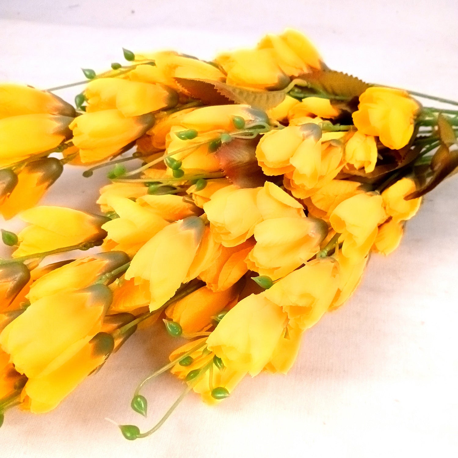 Artificial Flower Tulips Bouquet | Faux Flowers Bunch - for Table Vase, Pot, Home Decor, Living Room, Side Table Centerpiece - 27 Inch - Apkamart #Colour_Yellow