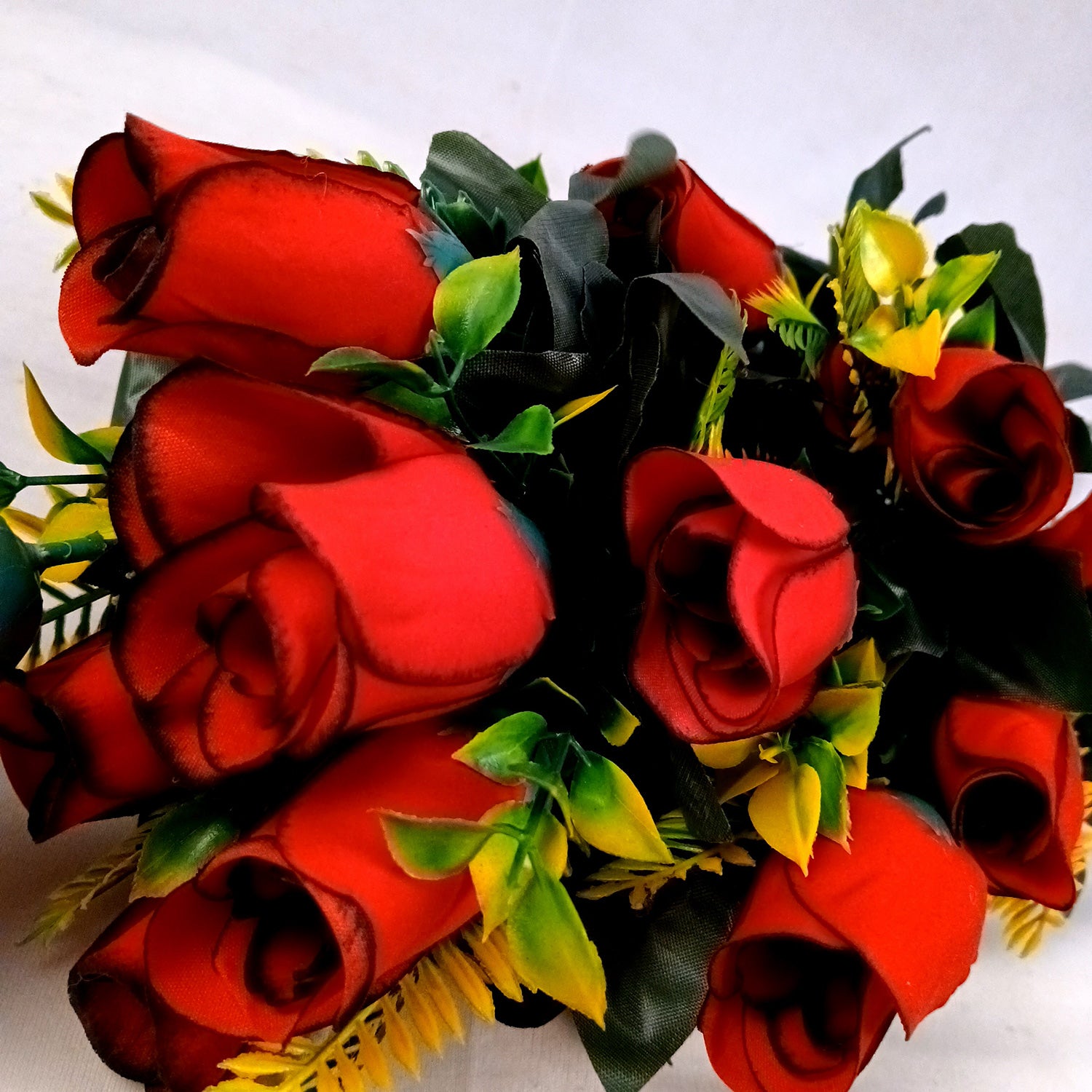 Artificial Flowers Rose | Faux Flowers Bunch - for Home Decor, Living Room, Side Table - 26 Inch - Apkamart