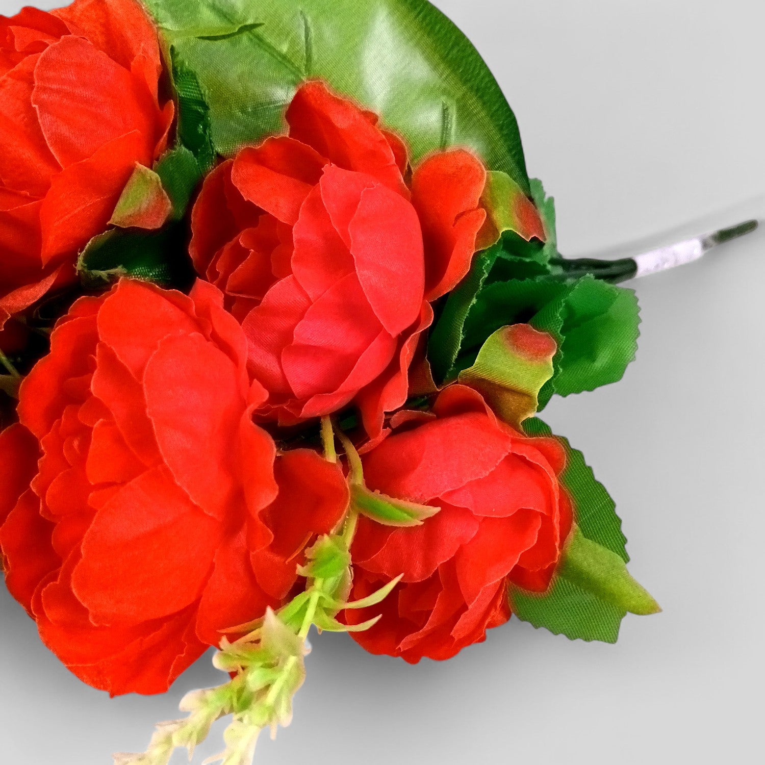 Artificial Flowers Rose Bunches for Vase Pot | Faux Flowers Stem - for Home Decor, Living Room, Office & Festivals Decoration (Vase Not Included) - 15 Inch - Apkamart #Colour_Red