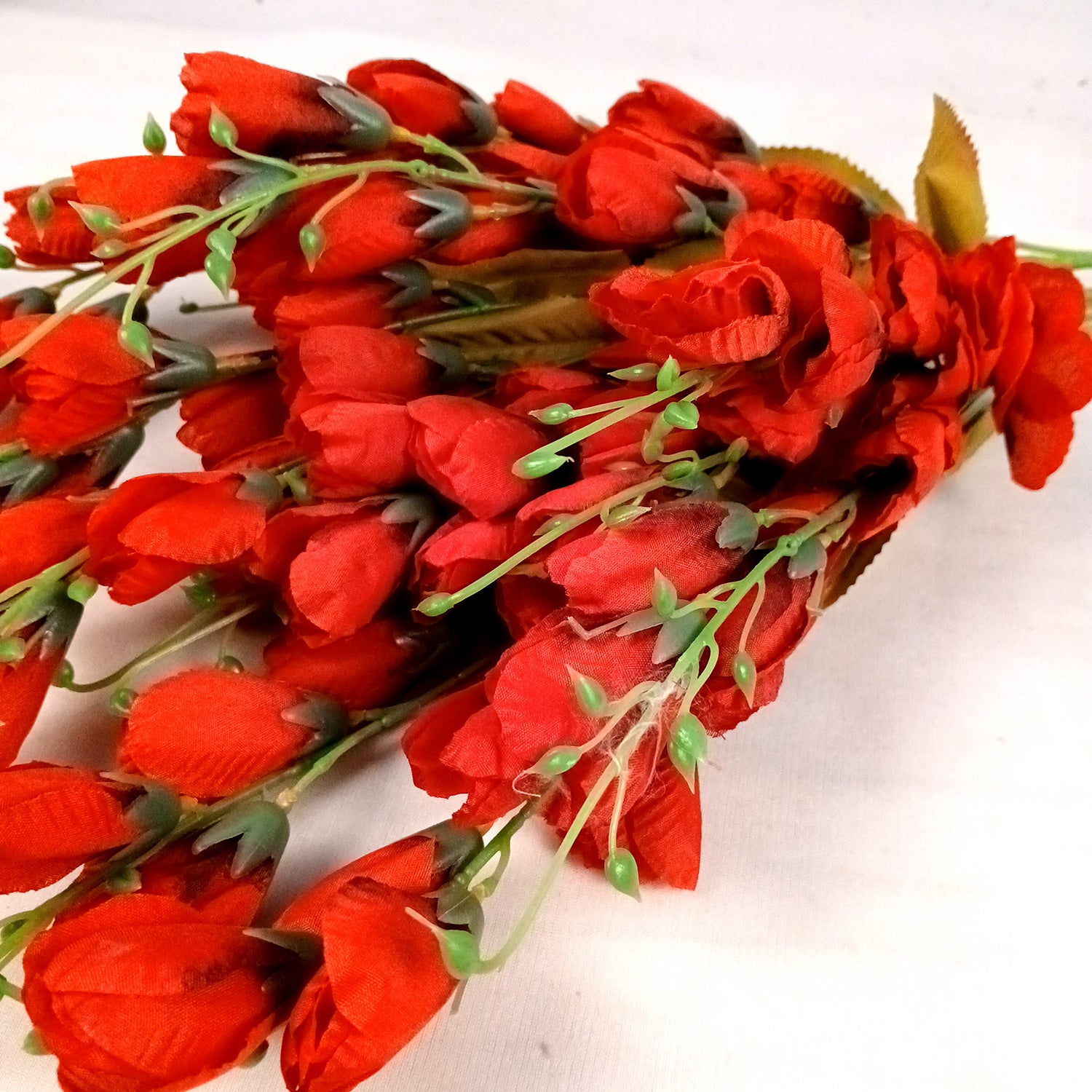 Artificial Flower Tulips Bouquet | Faux Flowers Bunch - for Table Vase, Pot, Home Decor, Living Room, Side Table Centerpiece - 27 Inch - Apkamart #Colour_Red