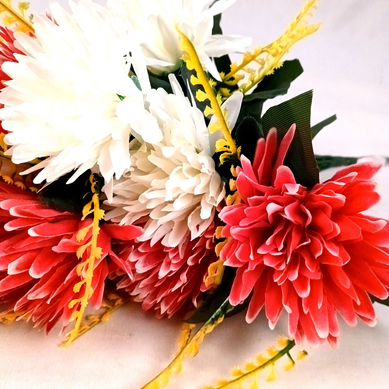 Artificial Marigold Flowers Bunches for Vase Pot | Faux Flowers Stem - for Home Decor Living Room Side Table Centerpiece - 16 Inch - Apkamart #Style_Design 2