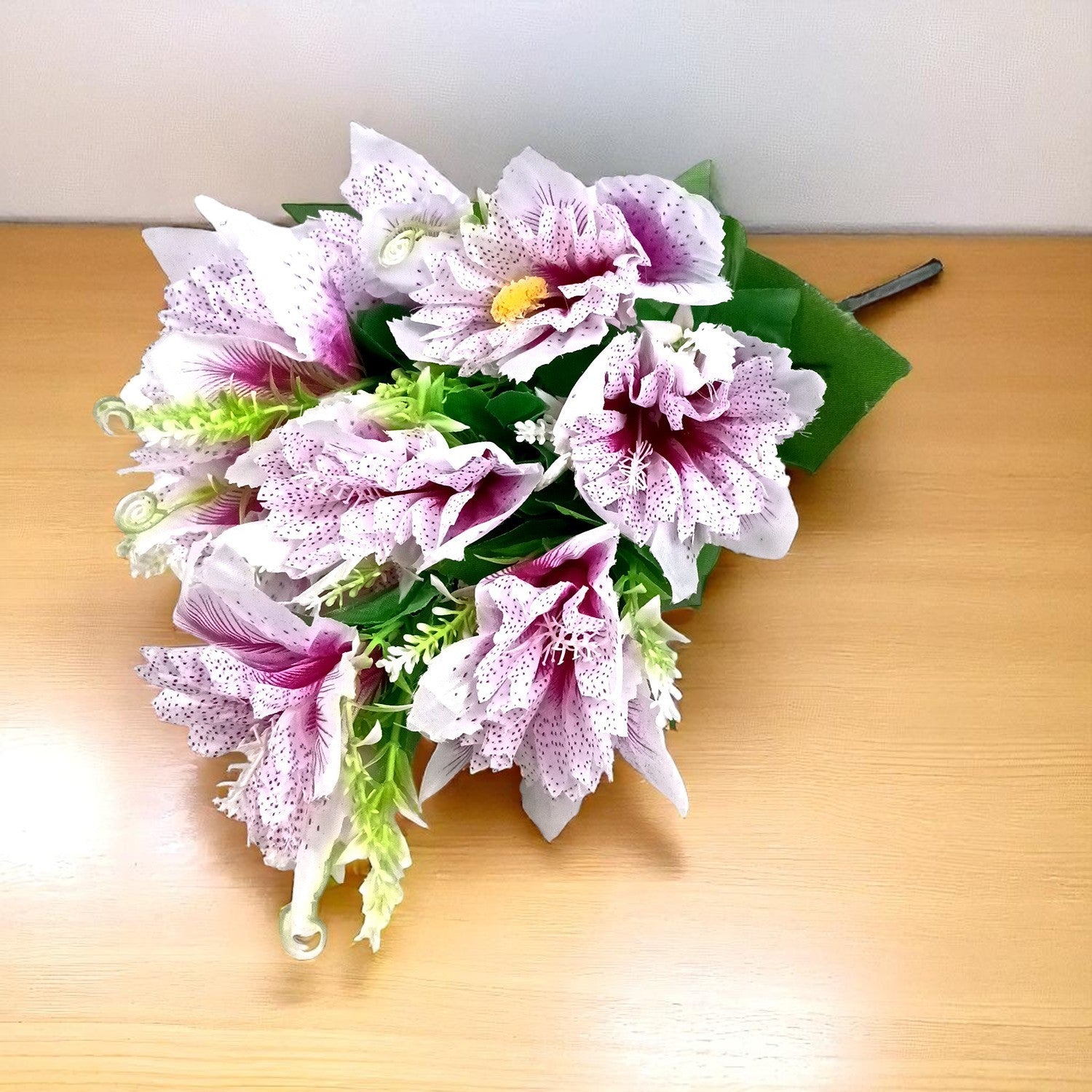 Artificial Flower Bouquets | Faux Flowers Bunch - for Table Vase, Pot, Home Decor, Living Room, Side Table Centerpiece - 18 Inch - Apkamart #Colour_Purple