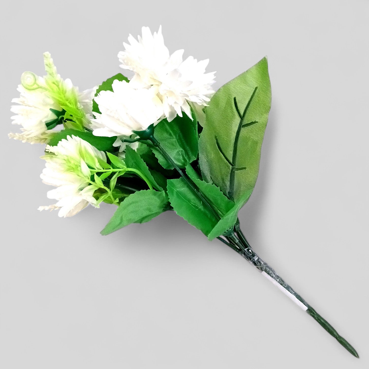 Artificial Flowers Dahlia Bunches for Vase Pot | Faux Flowers Stick - for Home Decor, Living Room, Wedding & Party Decoration (Vase Not Included) - 14 Inch - Apkamart #Colour_White