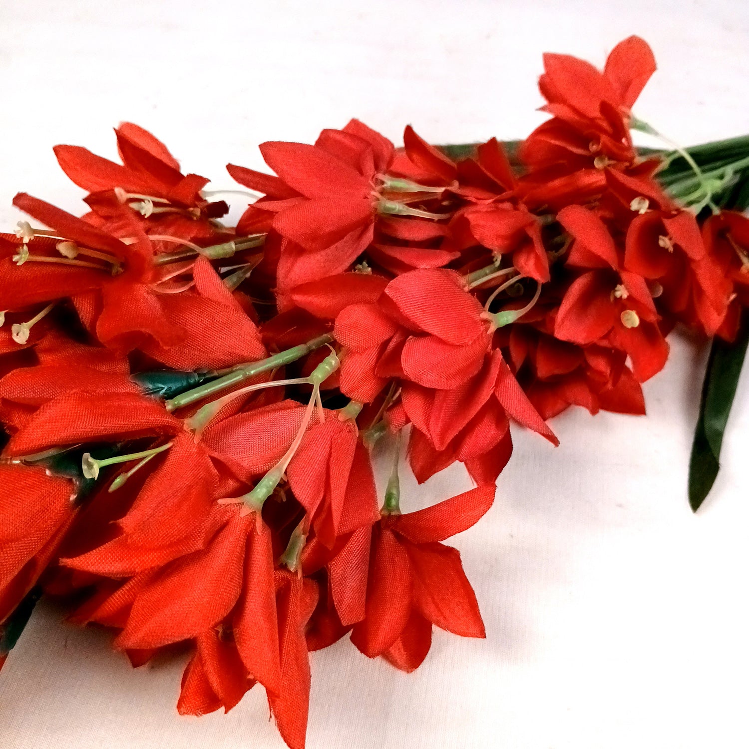 Artificial Flowers Gladiolus Bunches for Vase Pot | Faux Flowers Stem - for Home Decor Living Room Side Table Centerpiece - 26 Inch - Apkamart #Colour_Red