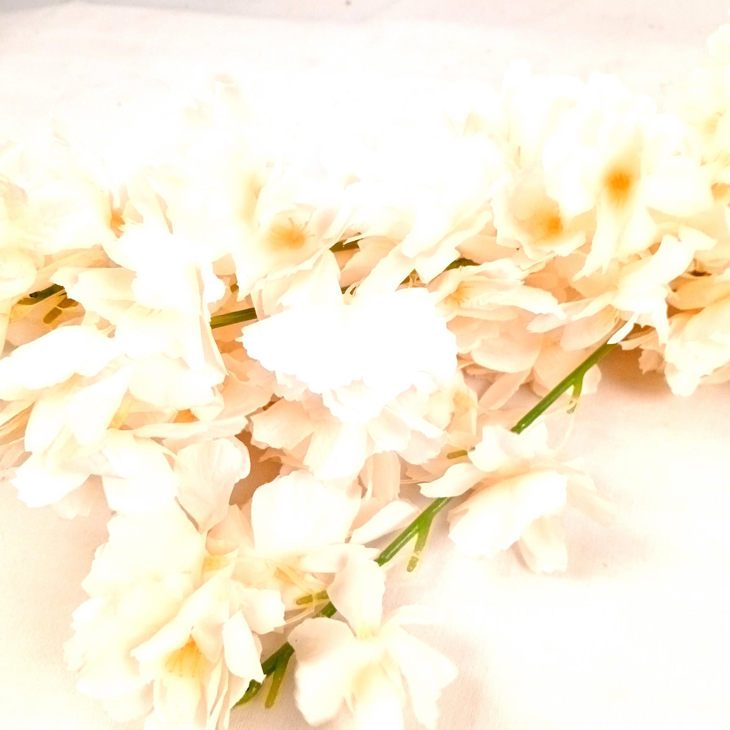 Artificial Flower Orchids Bouquets | Faux Flowers Bunch - for Table Vase, Pot, Home Decor, Living Room, Side Table Centerpiece - 26 Inch - Apkamart #Colour_Cream