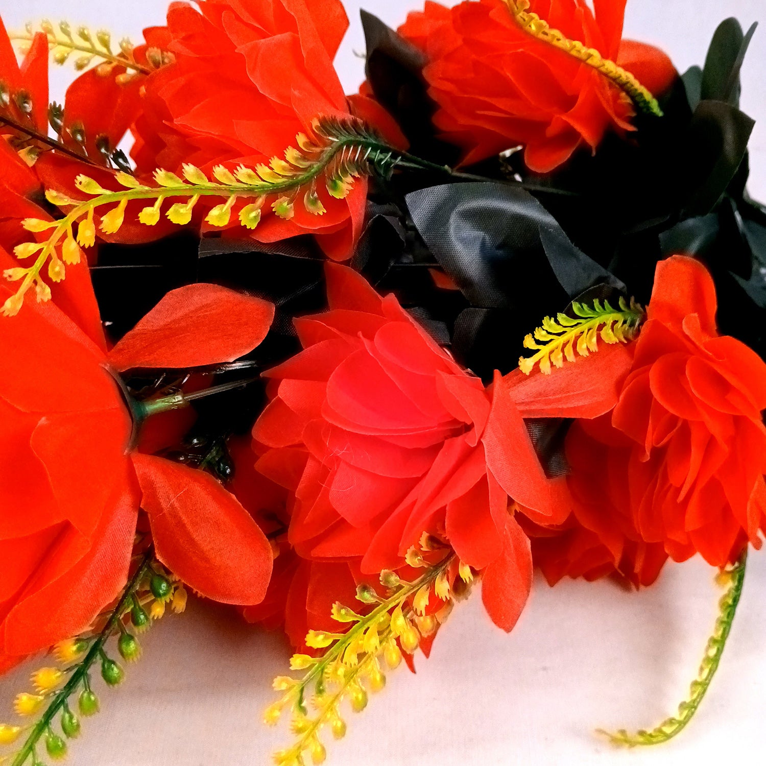 Artificial Flowers Bunches for Vase Pot | Faux Flowers Sticks - for Home Decor Living Room Side Table Centerpiece - 27 Inch - Apkamart #Colour_Red