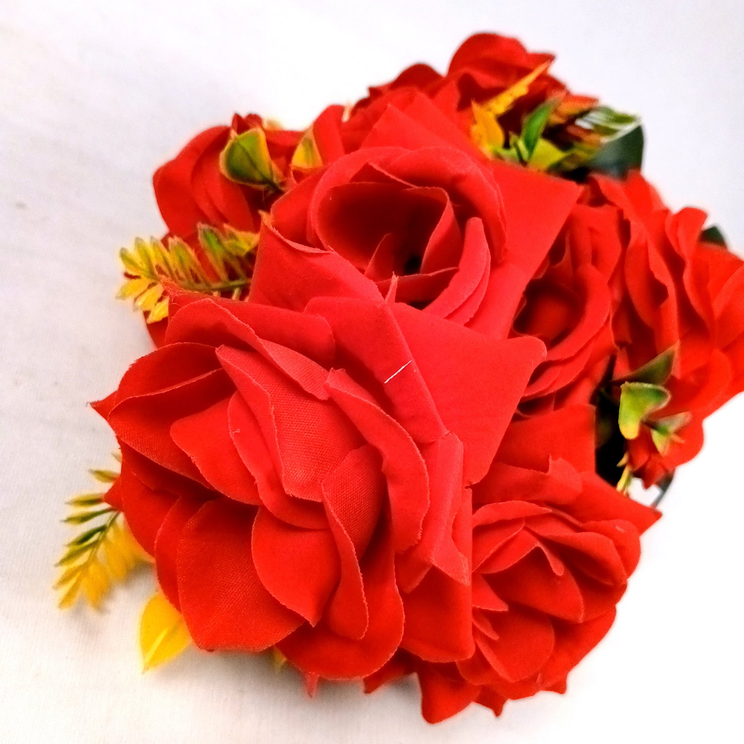 Artificial Flowers Rose Bunches for Vase Pot | Faux Flowers Stem - for Home Decor Living Room Side Table Centerpiece - 16 Inch - Apkamart