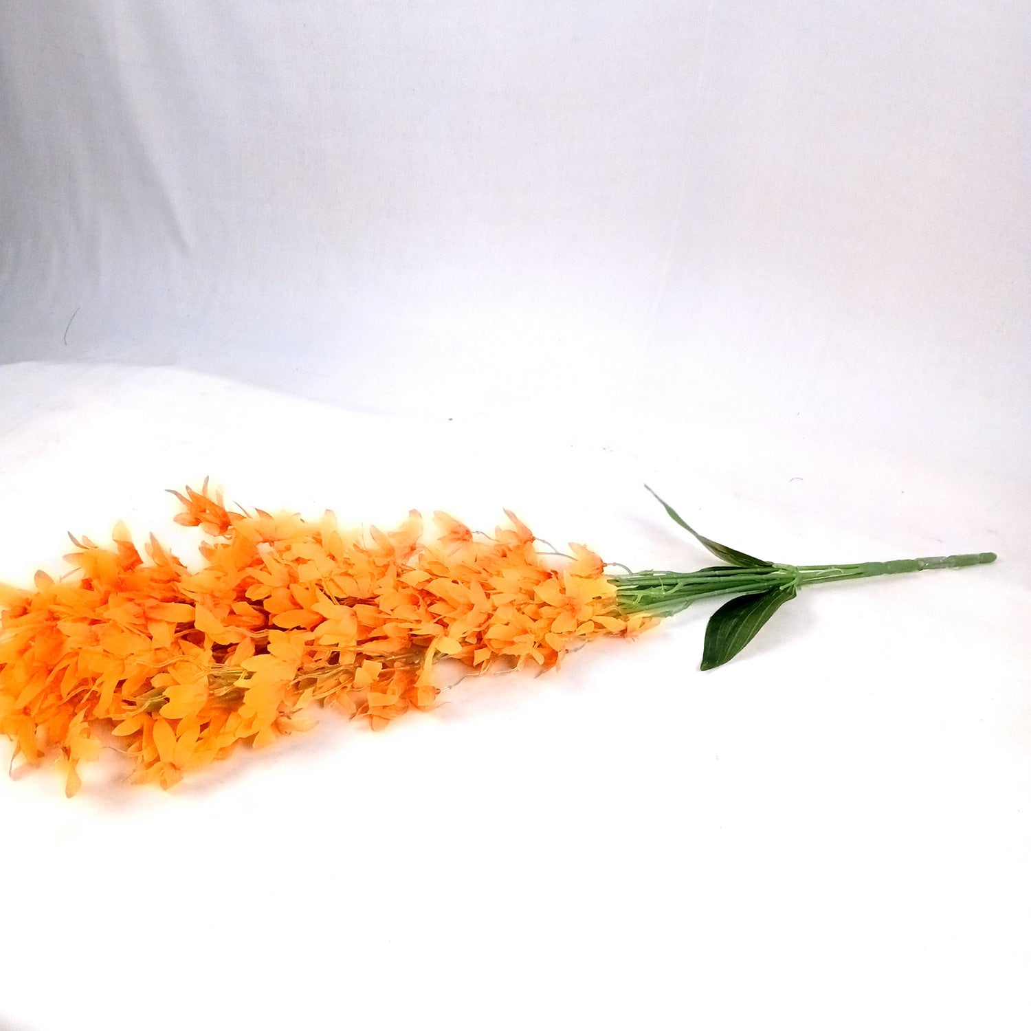 Artificial Orchids Flower Bouquets | Fake Flowers Bunch - For Vase, Pot, Home, Bedroom, Balcony, Office Corner, Living Room - 28 Inch - Apkamart #Colour_Orange