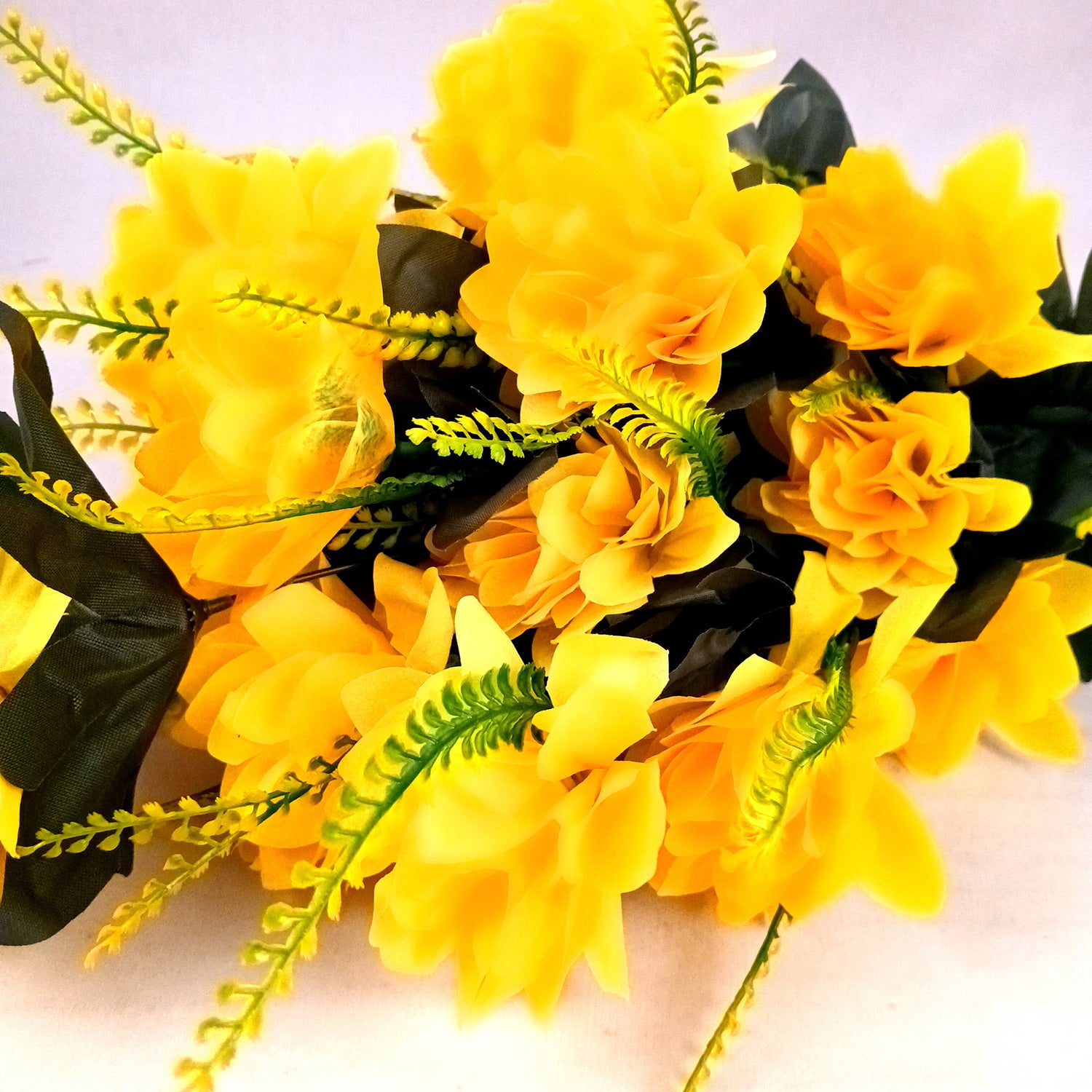 Artificial Flowers Bunches for Vase Pot | Faux Flowers Sticks - for Home Decor Living Room Side Table Centerpiece - 27 Inch - Apkamart #Colour_Yellow