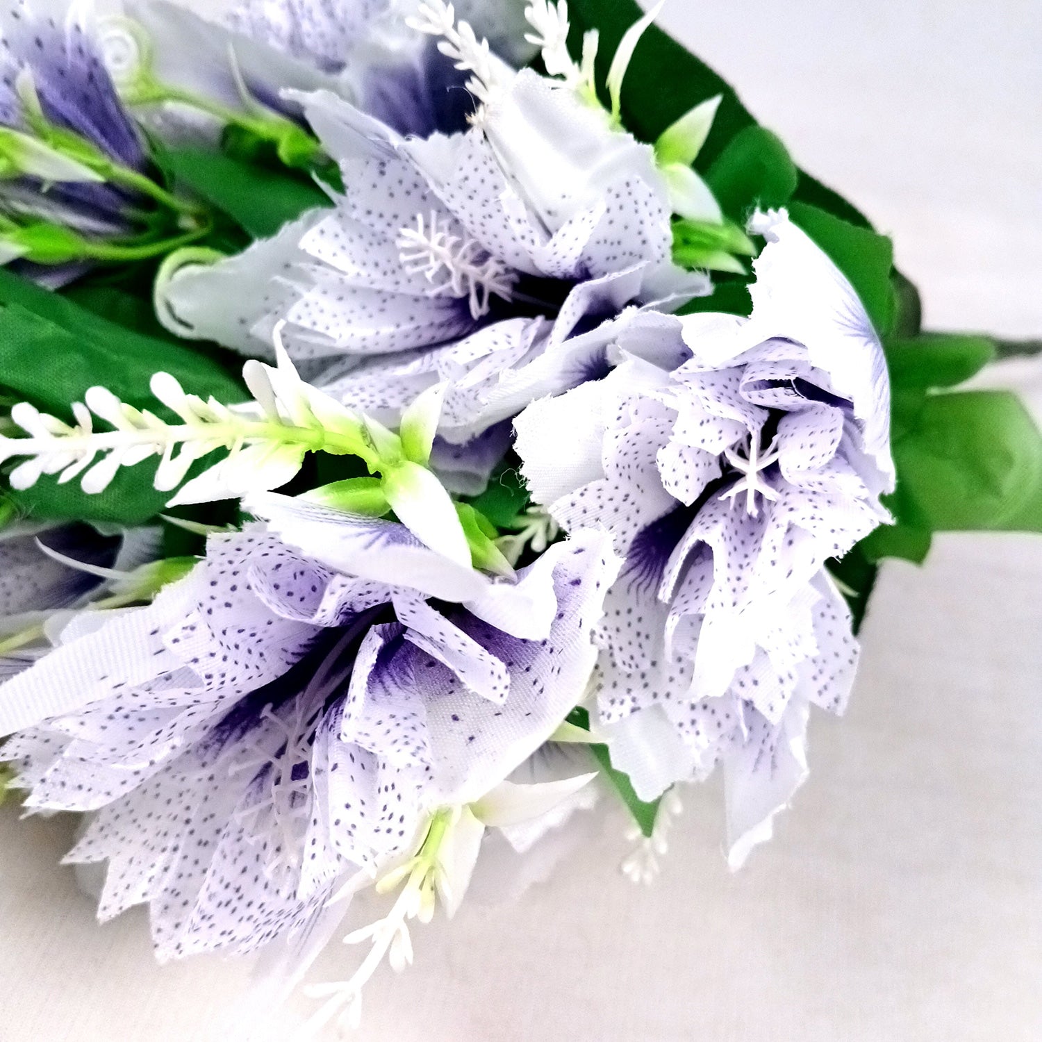 Artificial Flower Bouquets | Fake Flowers Bunch - For Vase, Pot, Home, Balcony, Office Corner, Living Room - 18 Inch - Apkamart #Colour_Purple