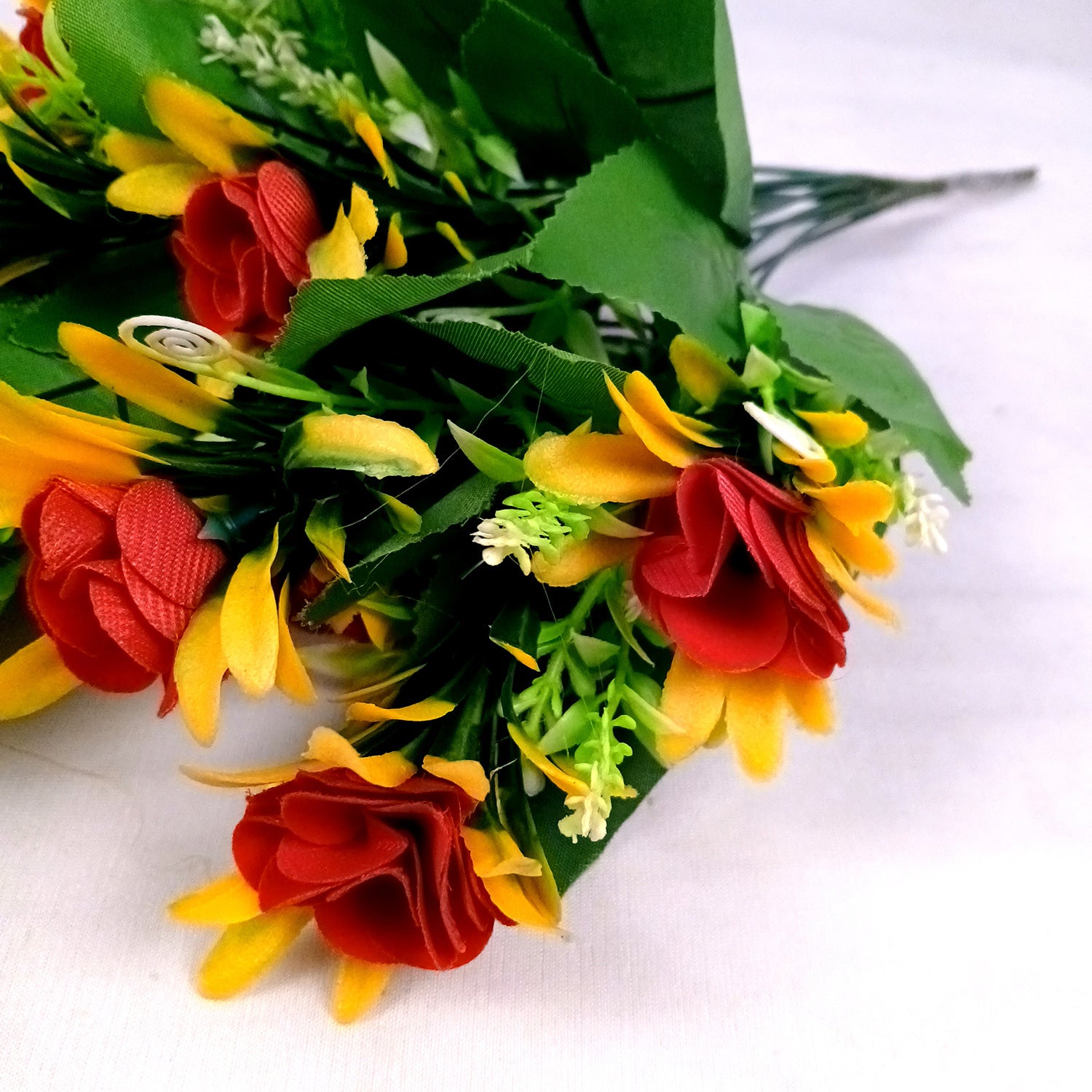 Artificial Flowers Bunches lily for Vase Pot | Faux Flowers Stem - for Home Decor Living Room Side Table Centerpiece - 18 Inch - Apkamart #Colour_Multicolor