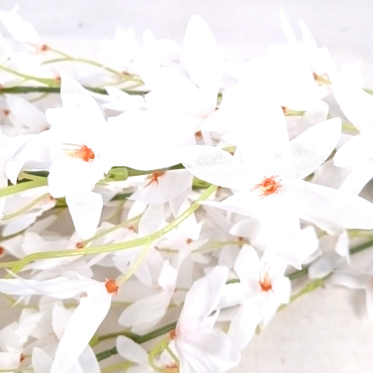 Artificial Orchids Flower Bouquets | Fake Flowers Bunch - For Vase, Pot, Home, Bedroom, Balcony, Office Corner, Living Room - 28 Inch - Apkamart #Colour_White