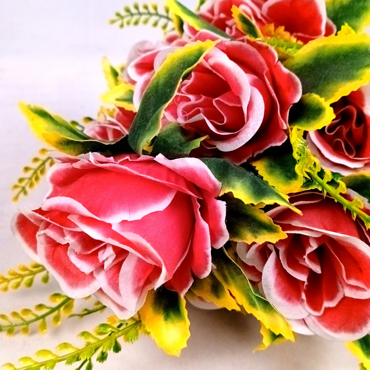 Artificial Flower Bouquet | Rose Fake Flowers Bunch - For Vase, Pot, Home, Bedroom, Balcony, Office Corner, Living Room - 16 Inch - Apkamart #Style_Design 3