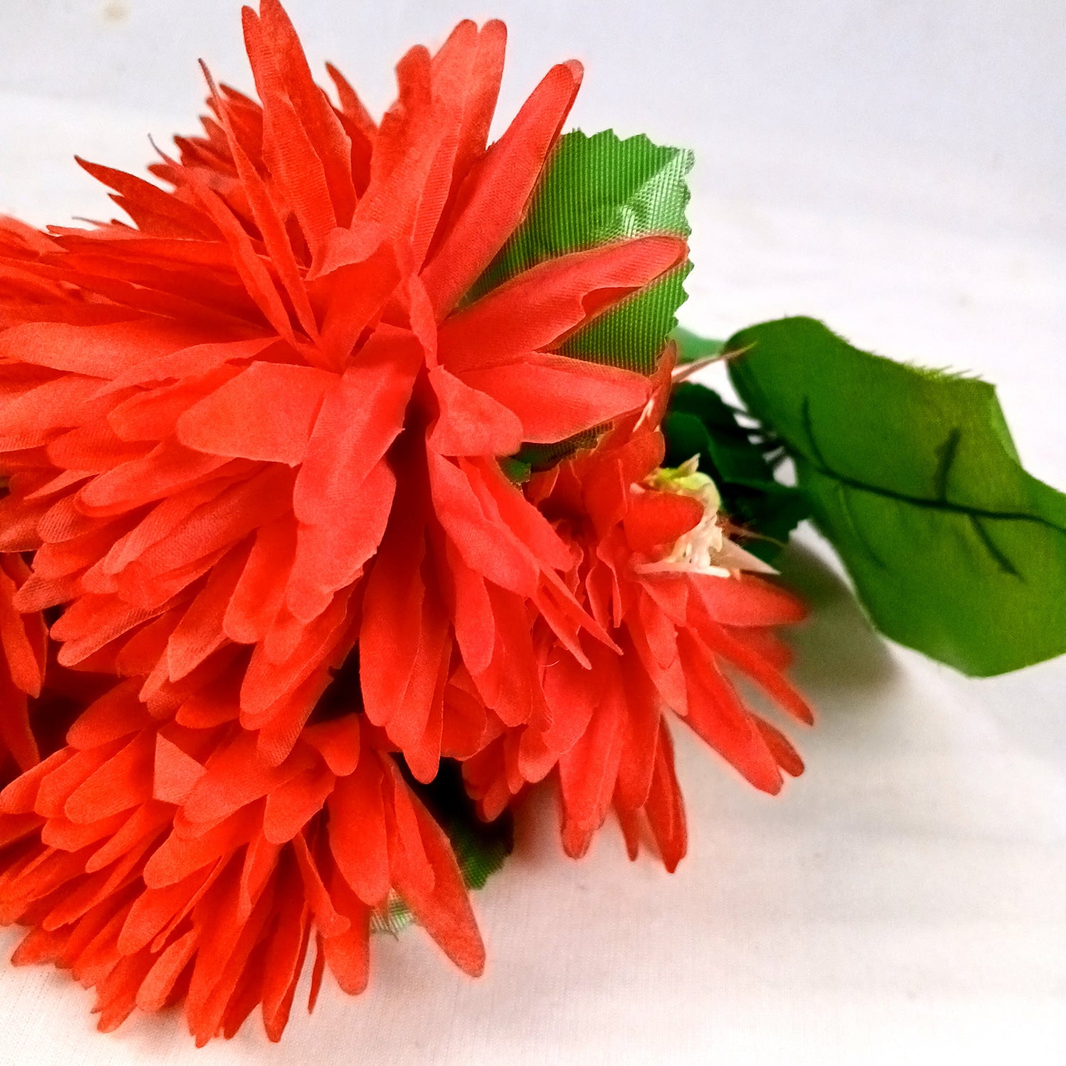 Artificial Flowers Dahlia Bunches for Vase Pot | Faux Flowers Stick - for Home Decor, Living Room, Wedding & Party Decoration  (Vase Not Included) - 15 Inch - Apkamart #Colour_Red