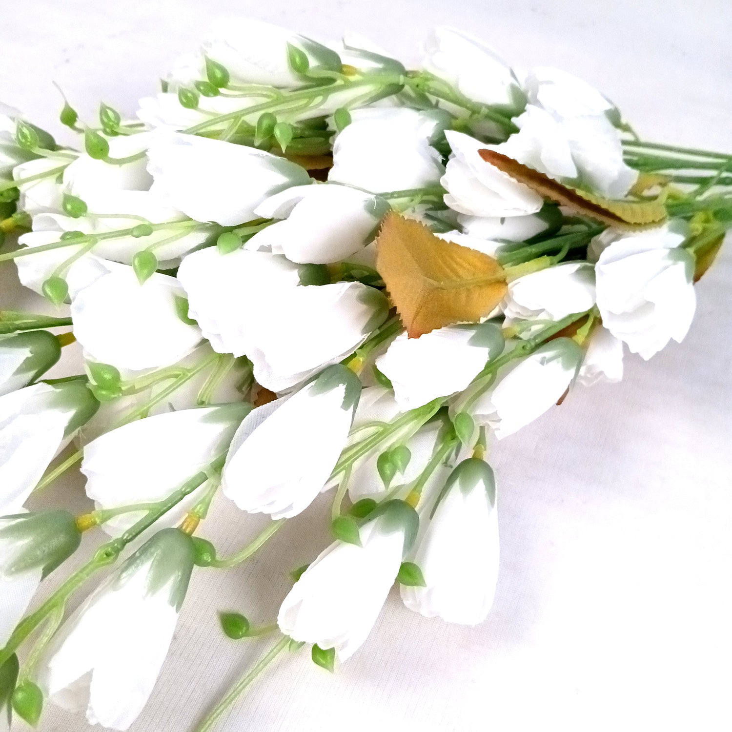 Artificial Flowers | Faux Tulips Flowers Bunch - for Home Decor, Office Corner, Living Room, Side Table, Centerpiece - 27 Inch - Apkamart #Colour_White