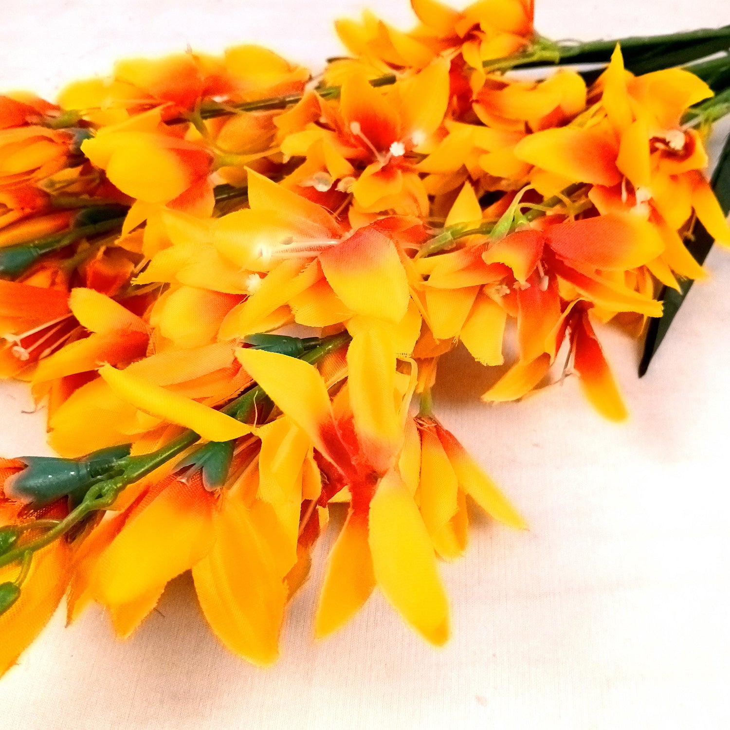 Artificial Flowers Gladiolus Bunches for Vase Pot | Faux Flowers Stem - for Home Decor Living Room Side Table Centerpiece - 26 Inch - Apkamart #Colour_Yellow