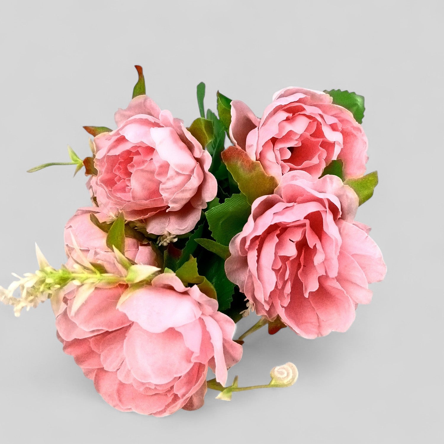 Artificial Flowers Rose Bunches for Vase Pot | Faux Flowers Stem - Home Decor, Living Room, Office & Festivals Decoration (Vase Not Included) - 15 Inch - Apkamart #Colour_Pink