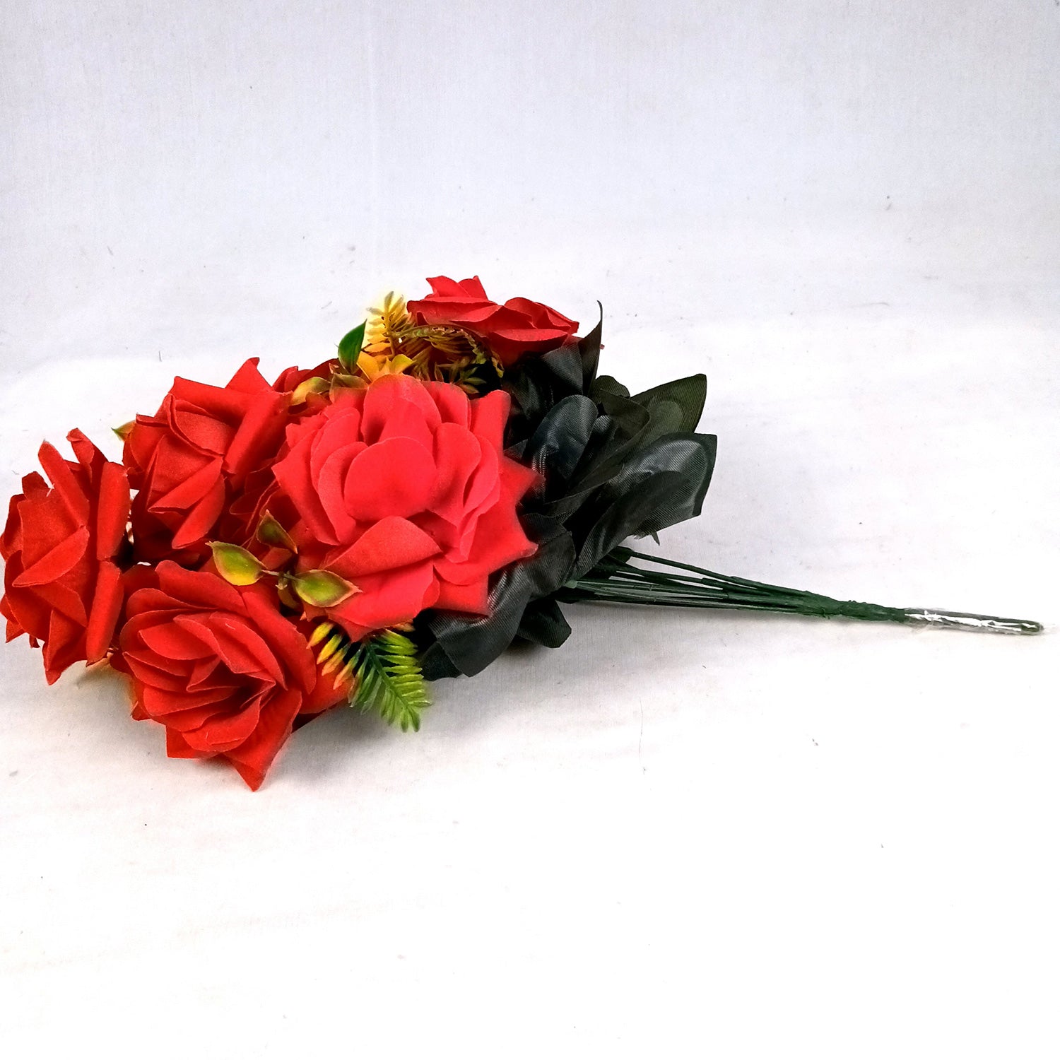 Artificial Flowers Rose Bunches for Vase Pot | Faux Flowers Stem - for Home Decor Living Room Side Table Centerpiece - 16 Inch - Apkamart