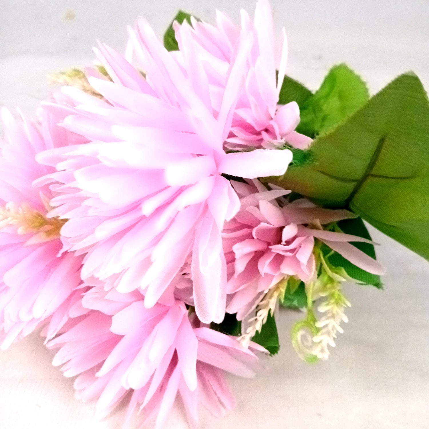 Artificial Flowers Dahlia Bunches for Vase Pot | Faux Flowers Stick - for Home Decor, Living Room, Wedding & Party Decoration (Vase Not Included) - 15 Inch - Apkamart #Colour_Pink