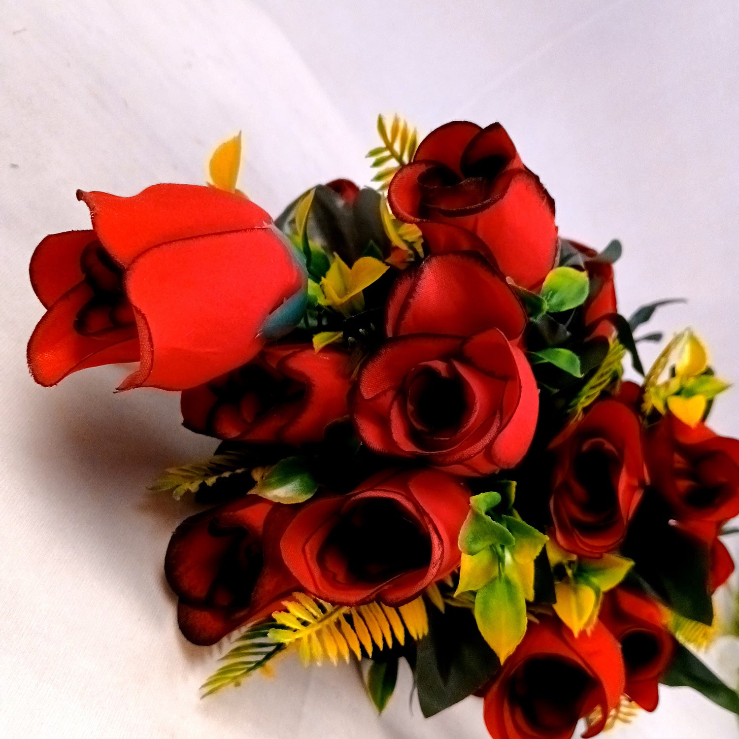 Artificial Flowers Rose | Faux Flowers Bunch - for Home Decor, Living Room, Side Table - 26 Inch - Apkamart