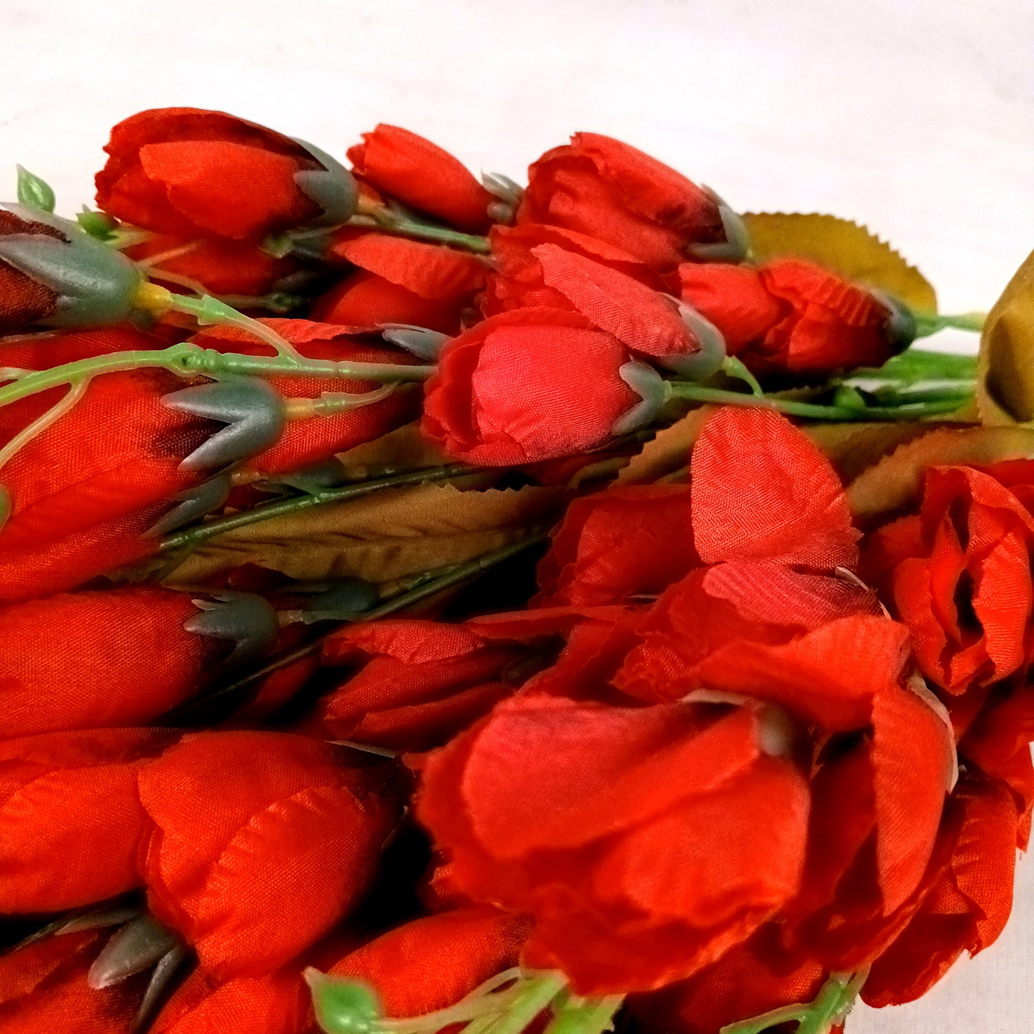 Artificial Flower Tulips Bouquet | Faux Flowers Bunch - for Table Vase, Pot, Home Decor, Living Room, Side Table Centerpiece - 27 Inch - Apkamart #Colour_Red