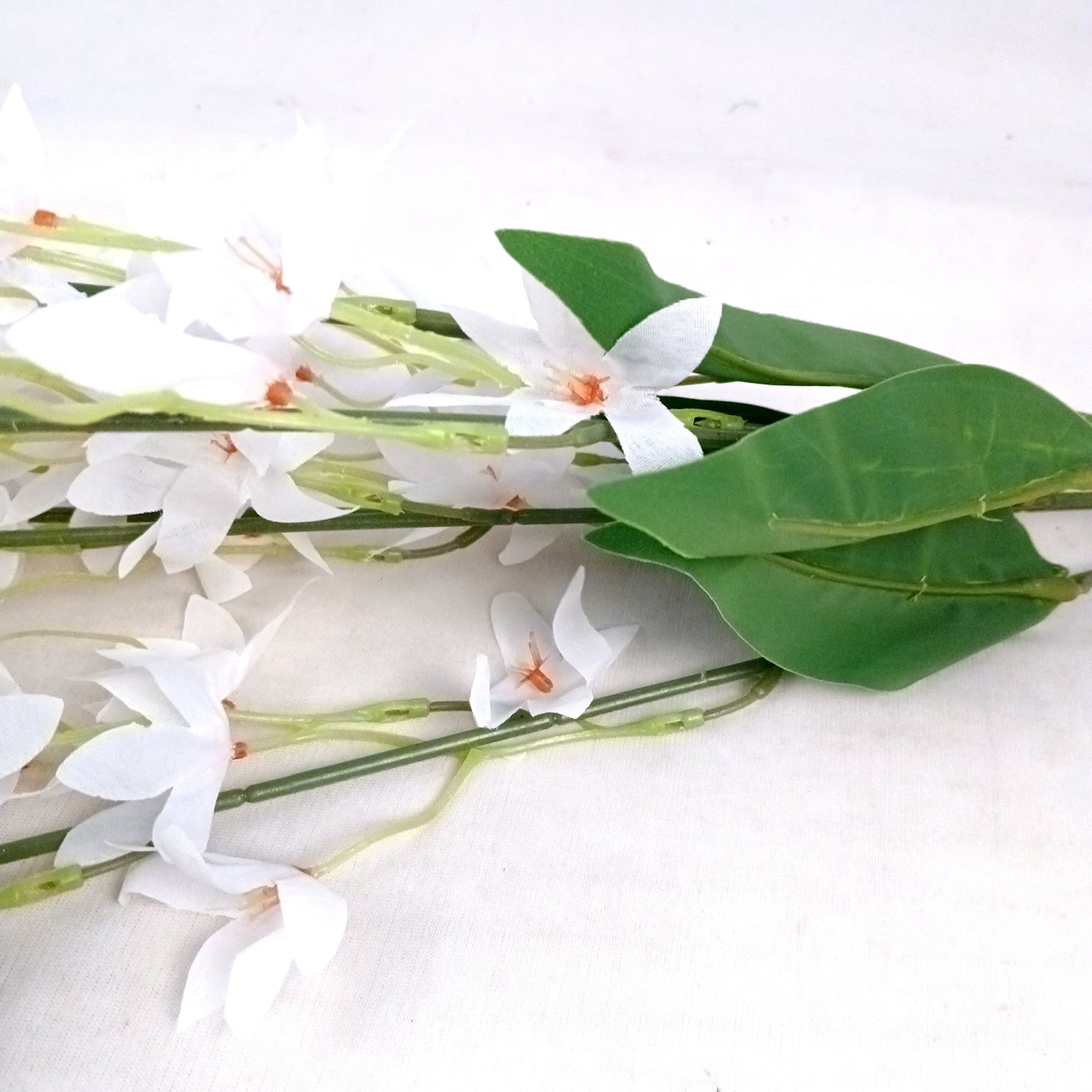 Artificial Orchids Flower Bouquets | Fake Flowers Bunch - For Vase, Pot, Home, Bedroom, Balcony, Office Corner, Living Room - 28 Inch - Apkamart #Colour_White