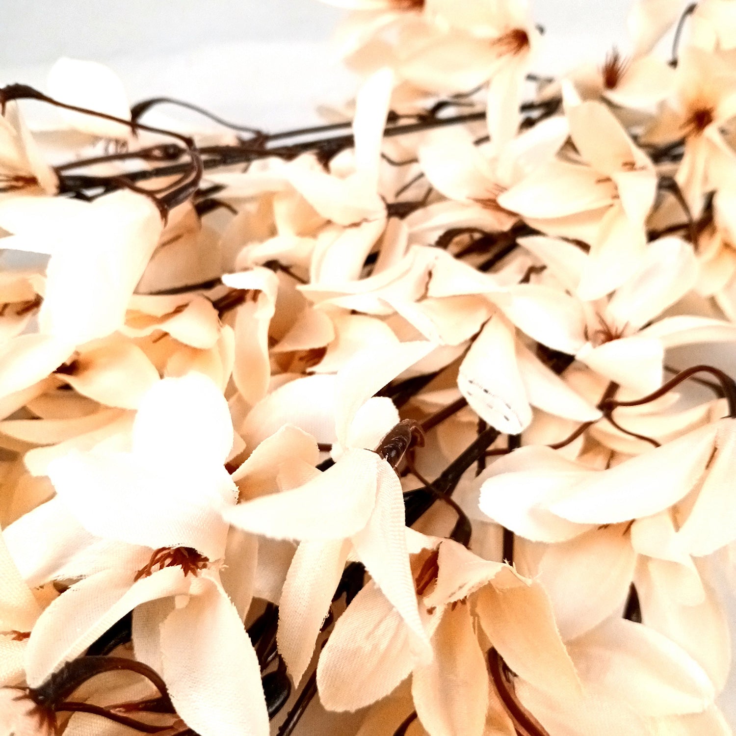 Artificial Flowers | Faux Flowers Bunch - for Home Decor, Living Room, Side Table, Centerpiece - 29 Inch - Apkamart #Colour_Cream