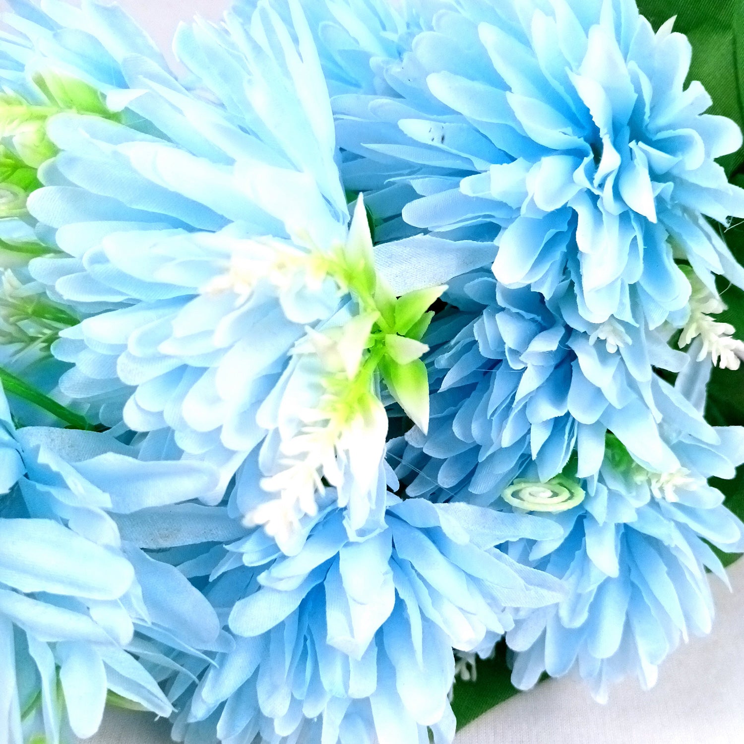 Artificial Flower Dahlia | Fake Flowers Bunch Dahalia - For Vase, Pot, Home, Bedroom, Balcony, Office Corner, Living Room - 18 Inch - Apkamart #Colour_Blue