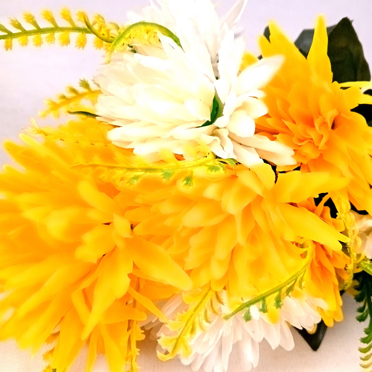 Artificial Marigold Flower Bouquets | Fake Flowers Bunch - For Vase, Pot, Home, Bedroom, Balcony - 16 Inch - Apkamart #Style_Design 2