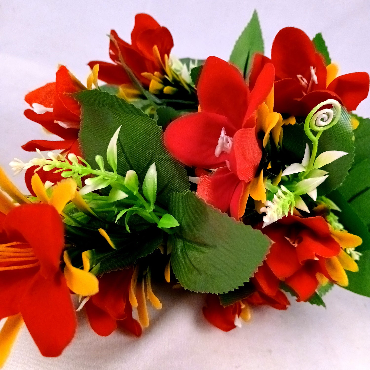 Artificial Flowers Bunches lily for Vase Pot | Faux Flowers Stem - for Home Decor Living Room Side Table Centerpiece - 18 Inch - Apkamart #Colour_Red