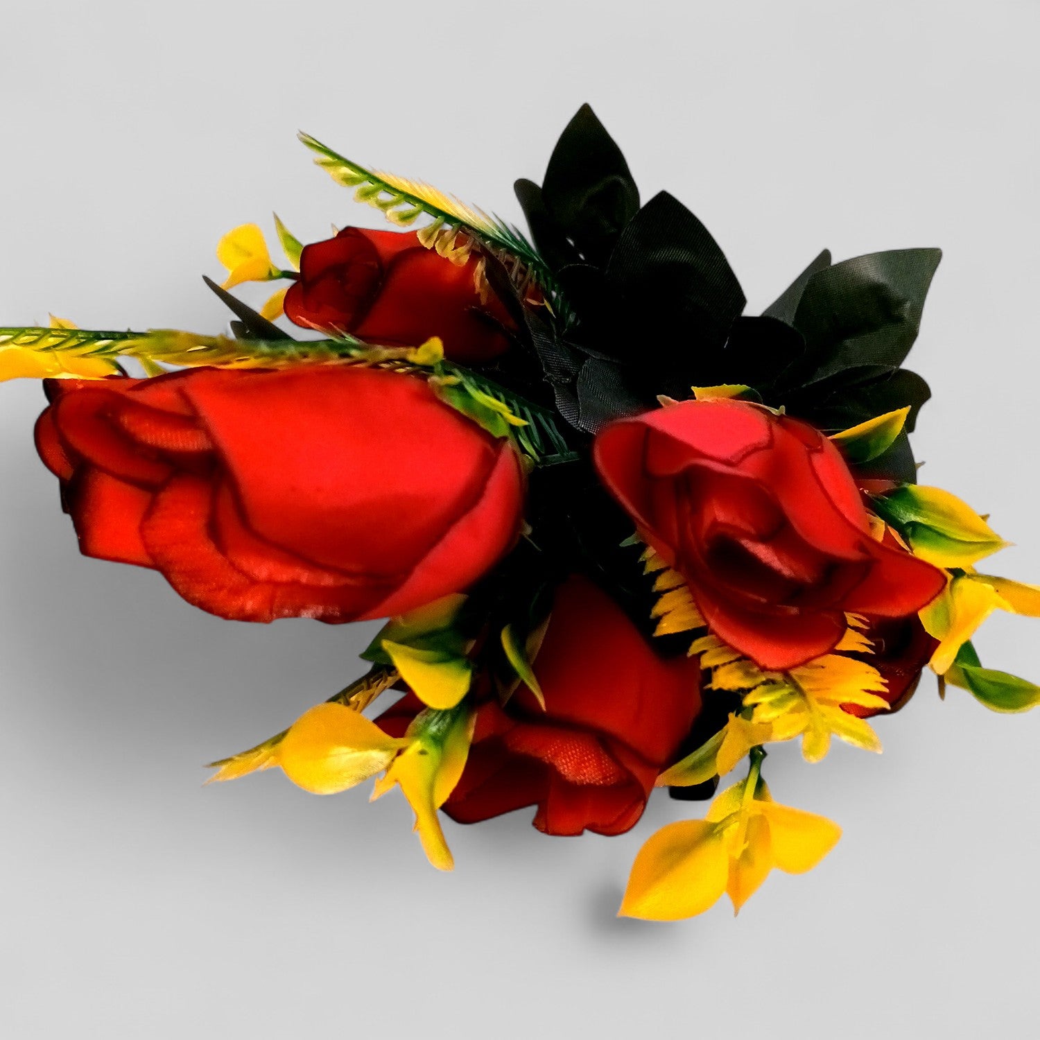 Artificial Flowers Rose Bunches for Vase Pot | Faux Flowers Stem - for Home Decor, Living Room, Office & Festivals Decoration (Vase Not Included) - 14 Inch - Apkamart