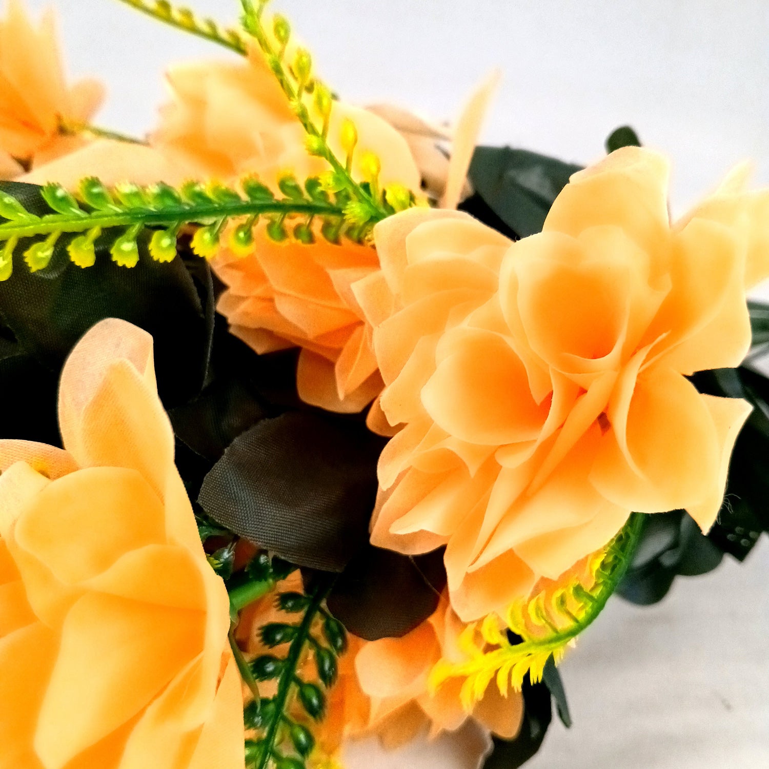 Artificial Plant Flowers Bunches for Vase Pot | Faux Flowers Stick - for Home Decor Living Room Side Table Centerpiece - 27 Inch - Apkamart #Colour_Orange