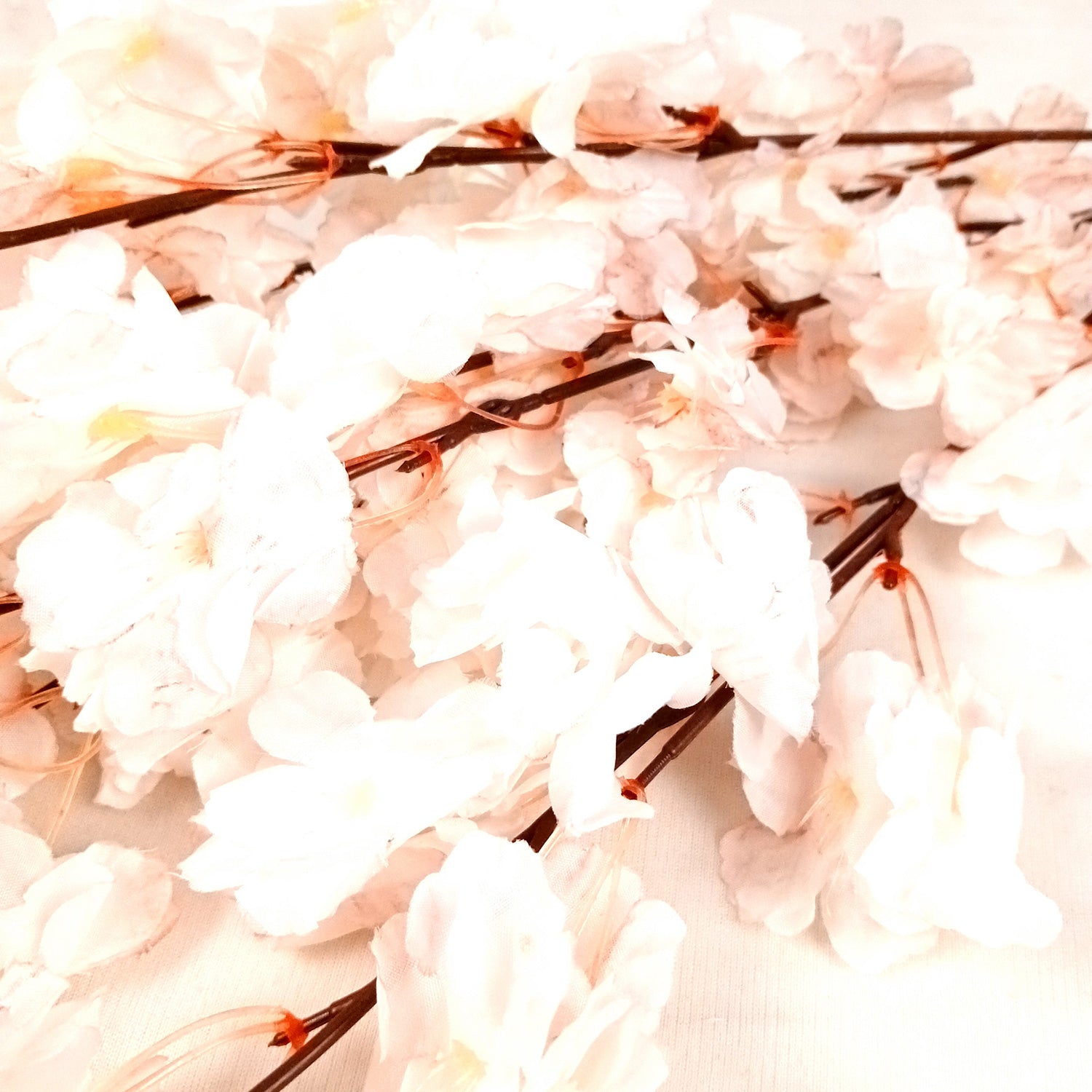 Artificial Flower Bouquets - Cherry Blossom | Faux Flowers Sticks / Bunch - for Table Vase, Home Decor, Living Room, Side Table Centerpiece - 21 Inch - Apkamart #Style_Design 1